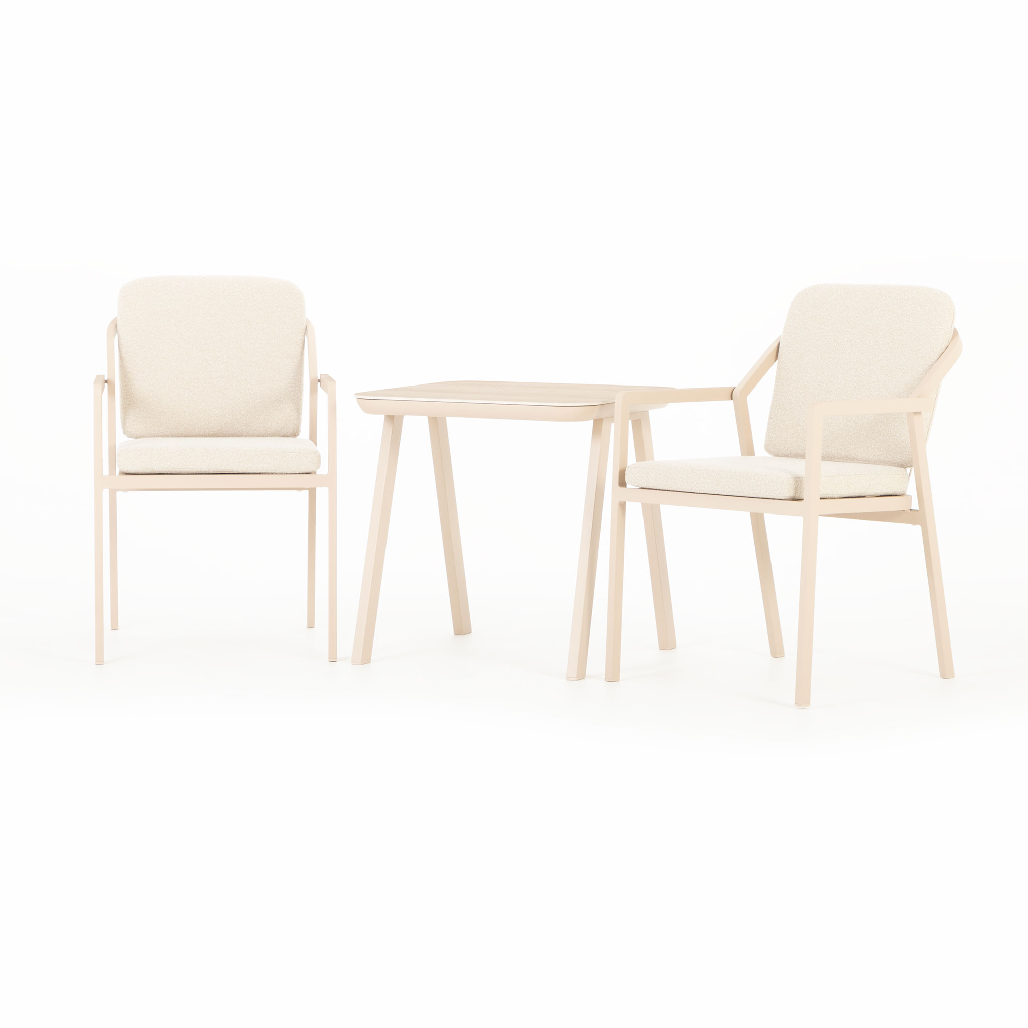 Rhodes 3 Piece Outdoor Bistro Set, Taupe