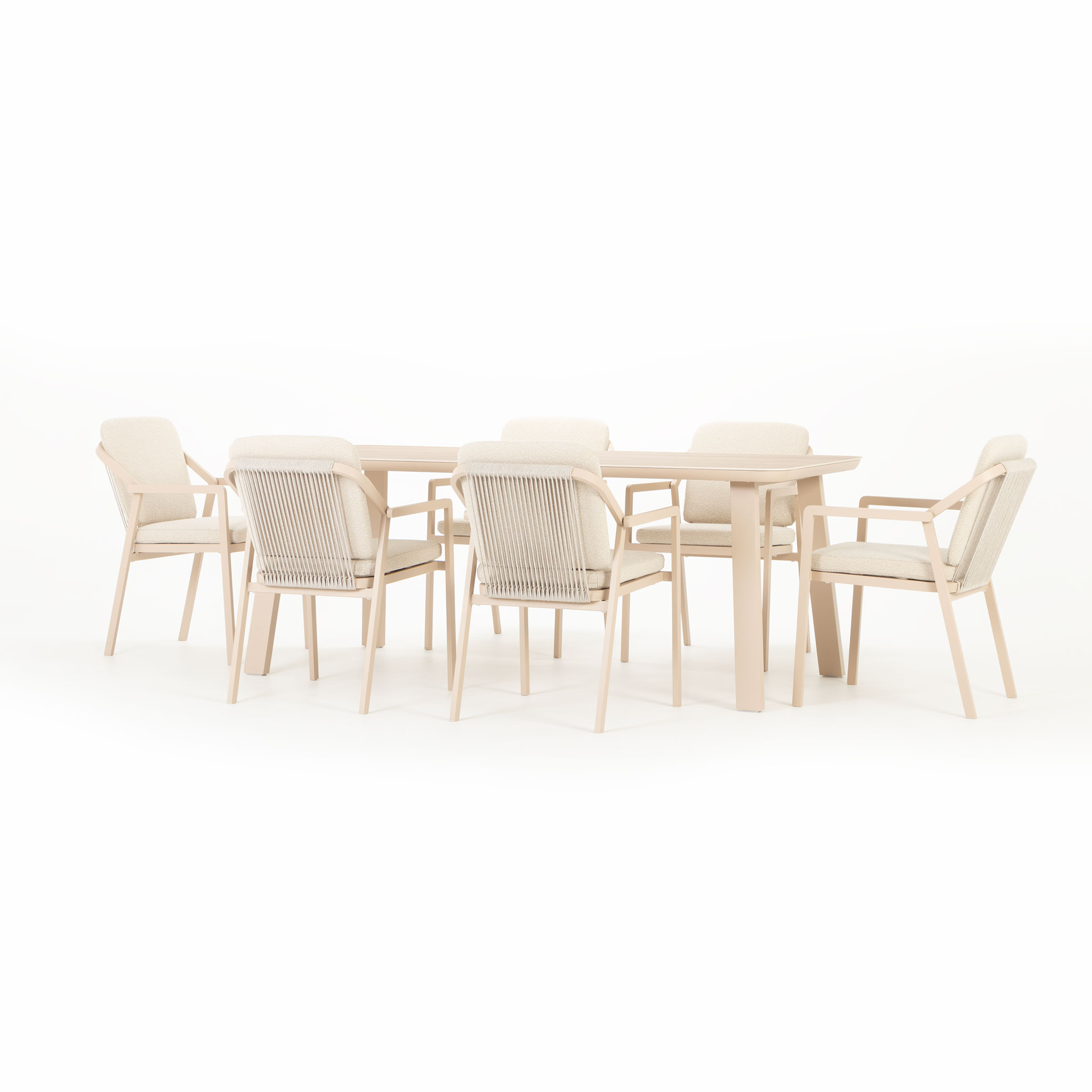 Rhodes 7 Piece Outdoor Dining Set - W200, Taupe