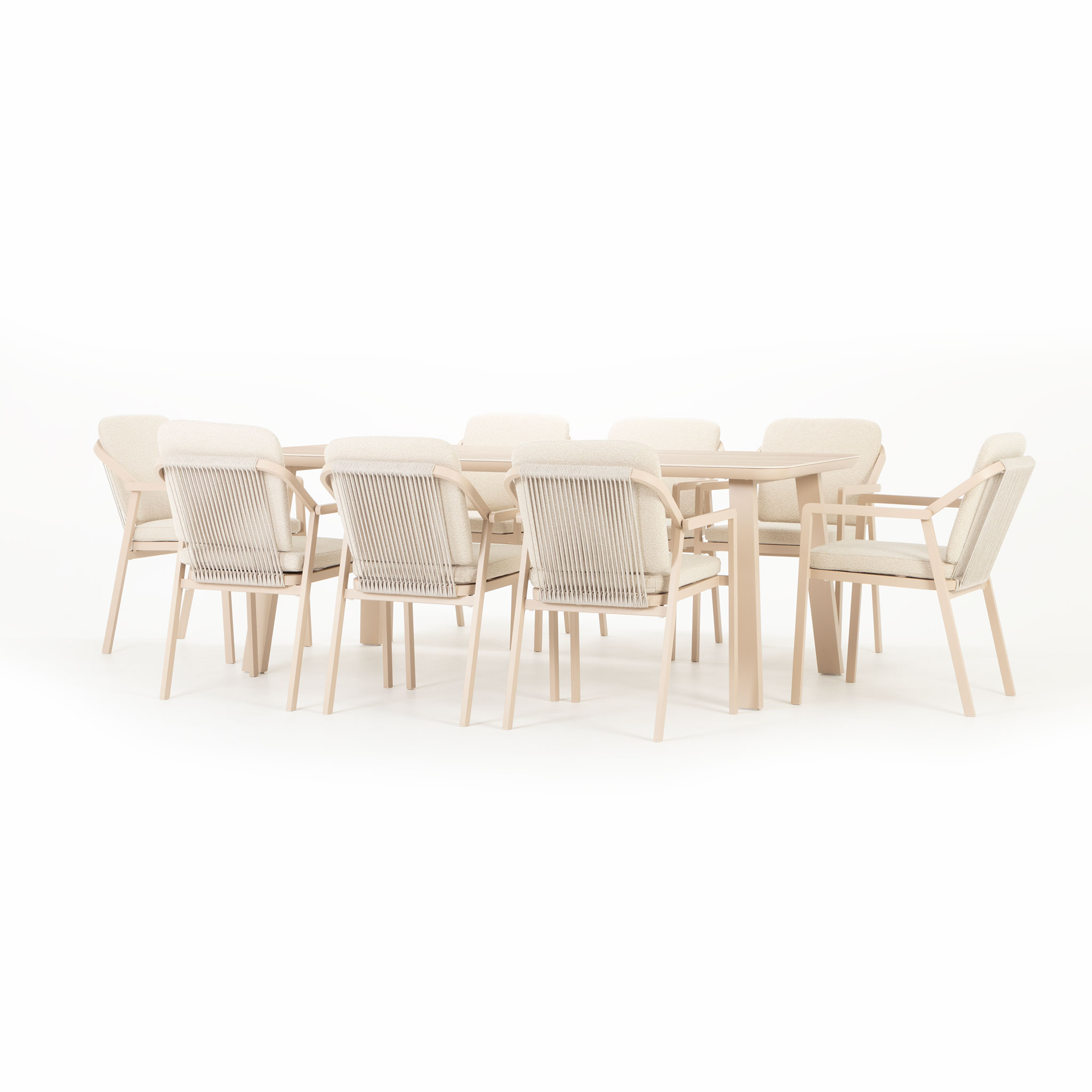 Rhodes 9 Piece Outdoor Dining Set - W200, Taupe