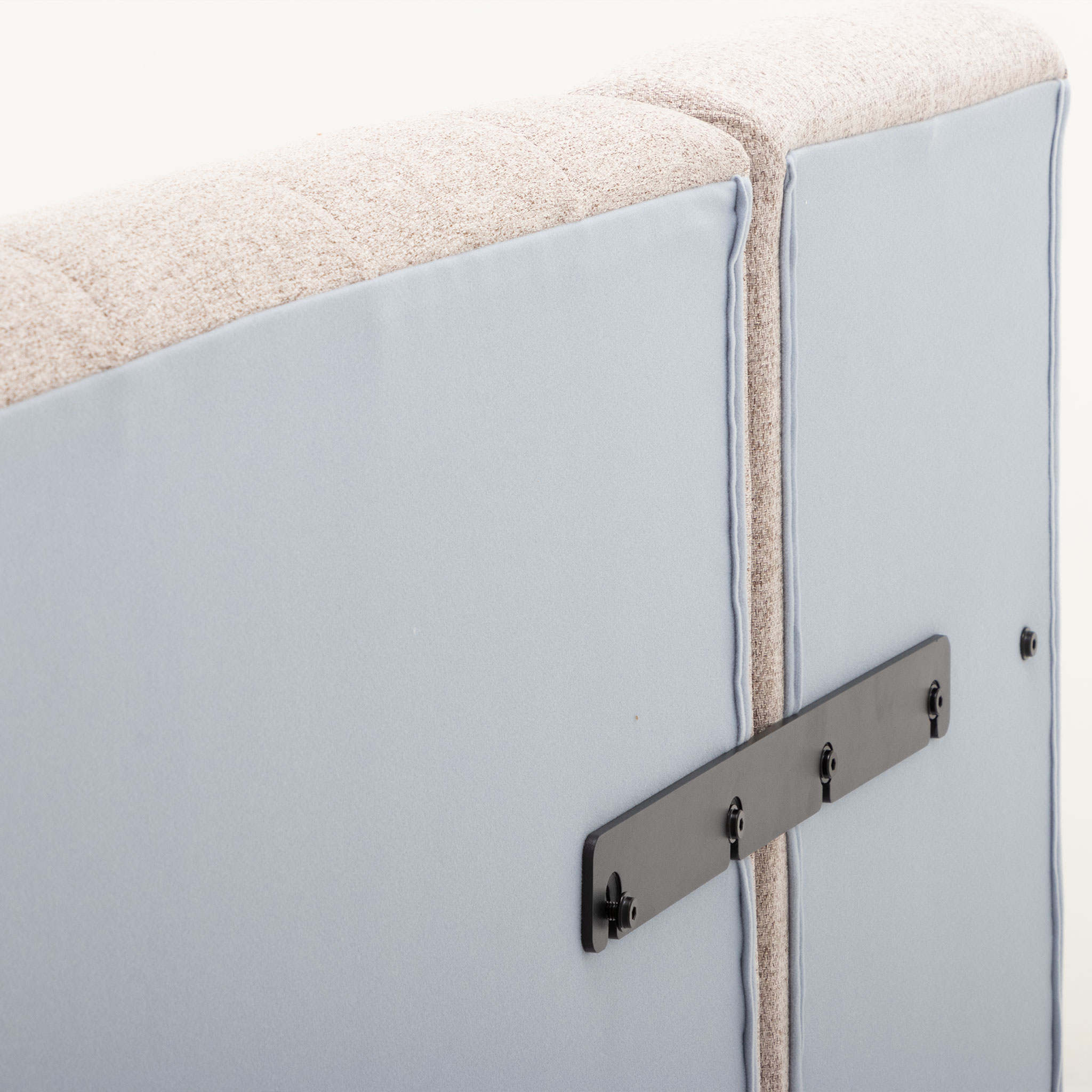 Riley King Single Bed Frame With Wings, Beige