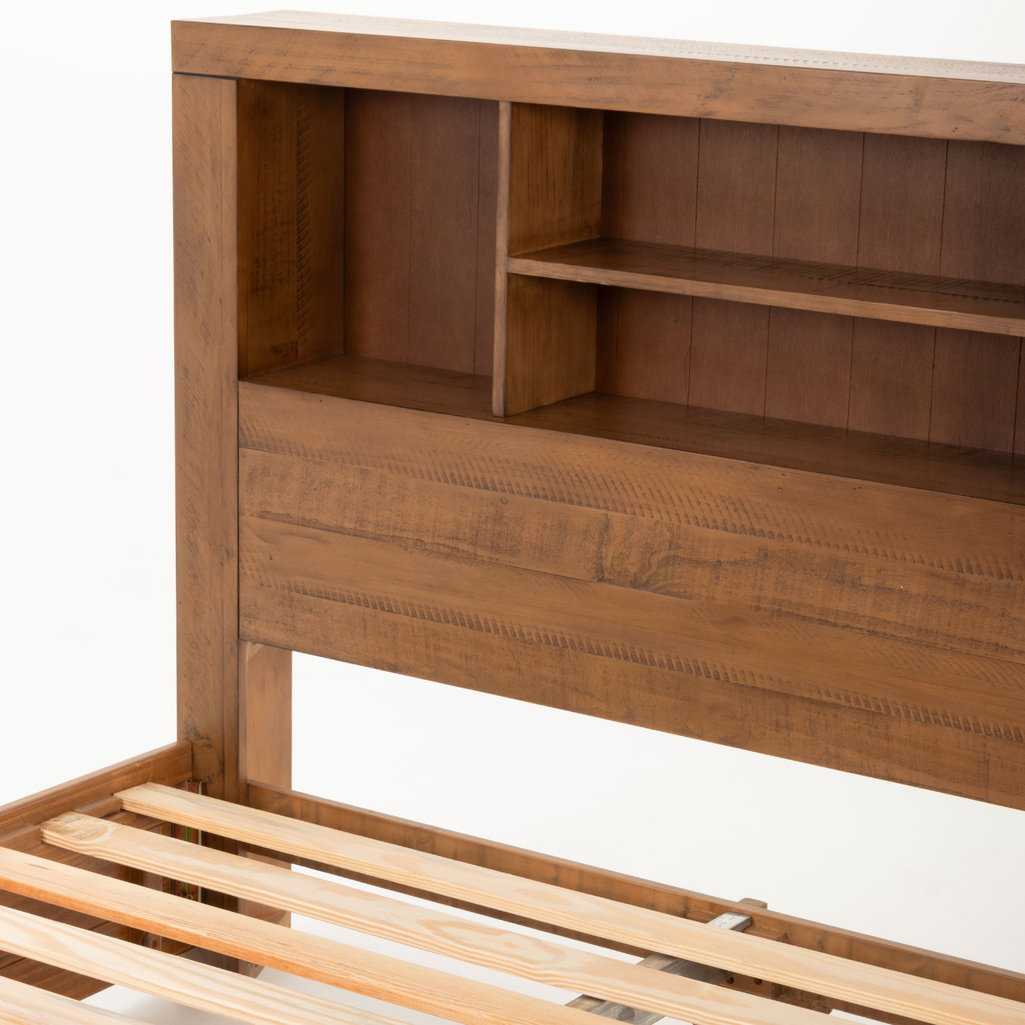 Safin 4 Piece Bedroom Set with King Bed Frame, Brown