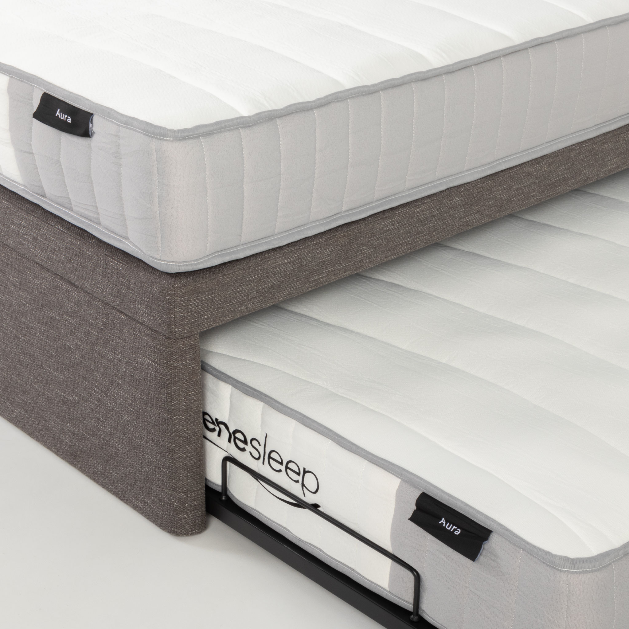 Serene & Aura King Single/ Single Trundle Bed Set, Dark Grey