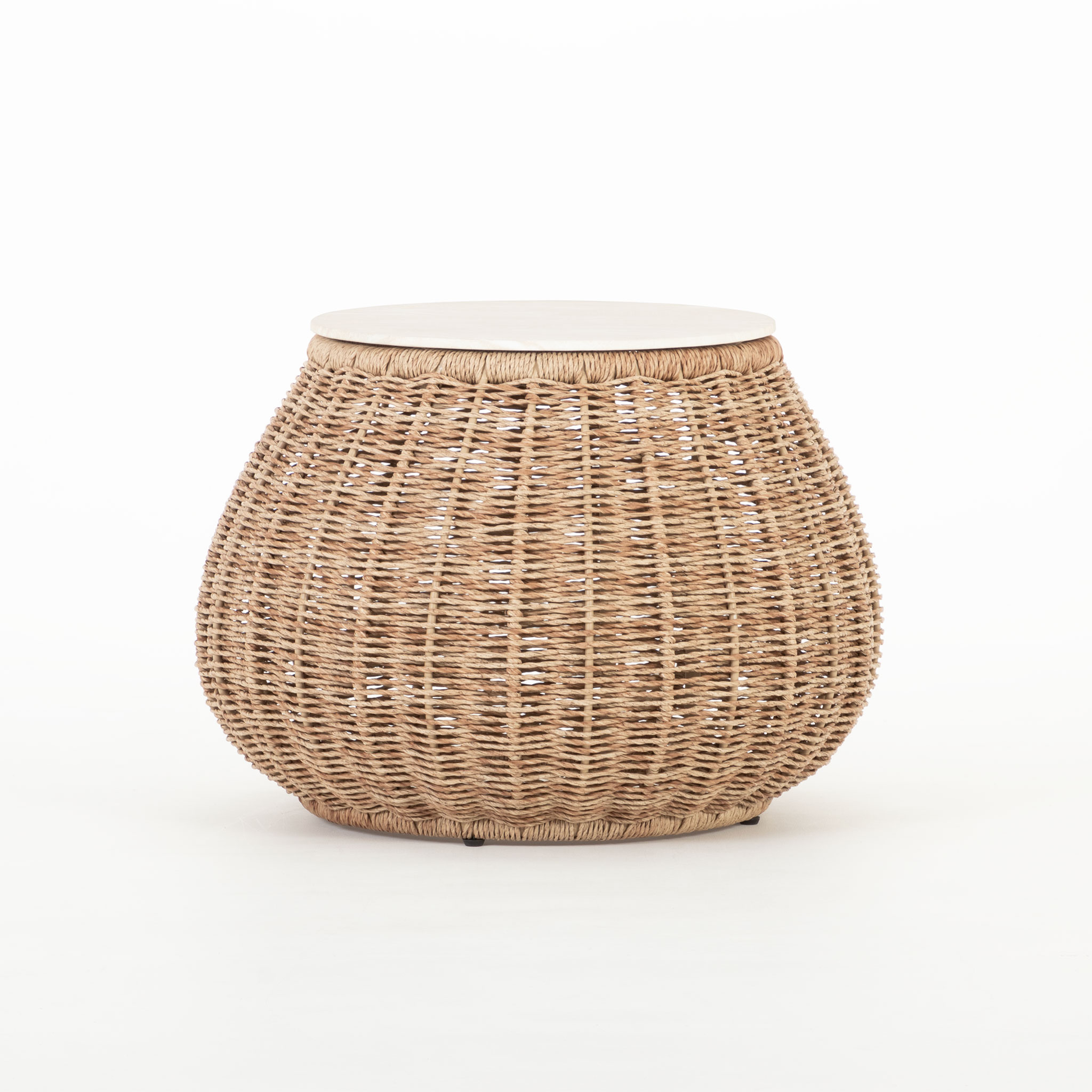 Tangier 3 Piece Outdoor Lounge Set With Side Table, Natural