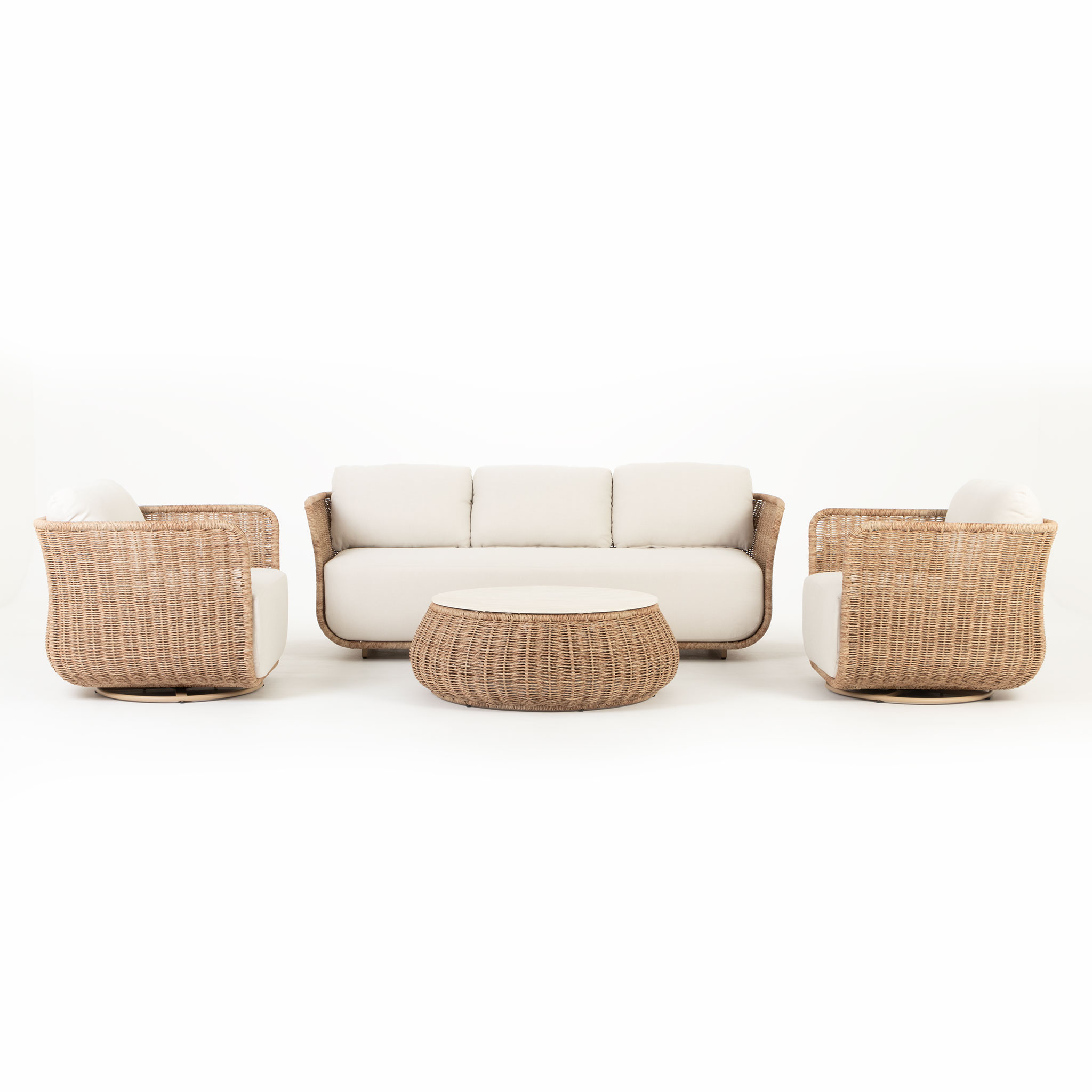 Tangier 4 Piece Outdoor Lounge Set With Coffee Table, Natural