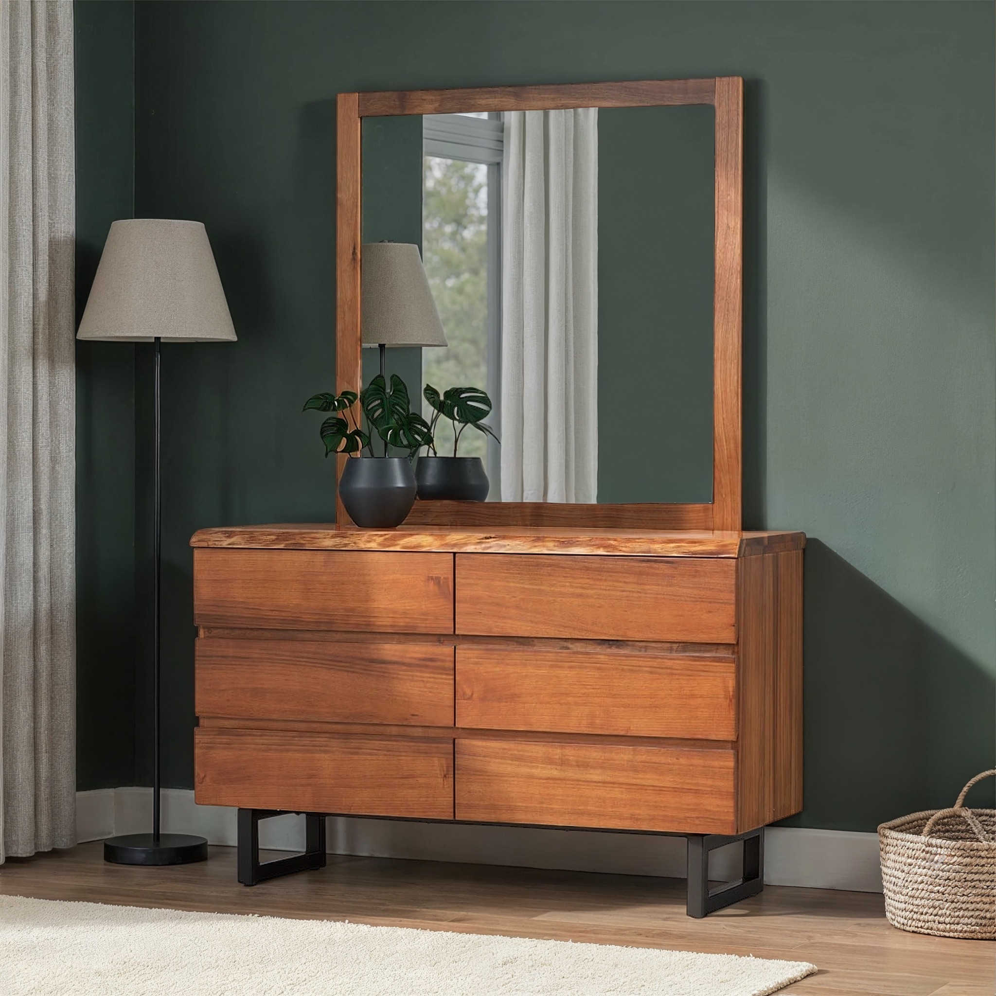 Tipaz Lowboy Live Edge & Dresser Mirror