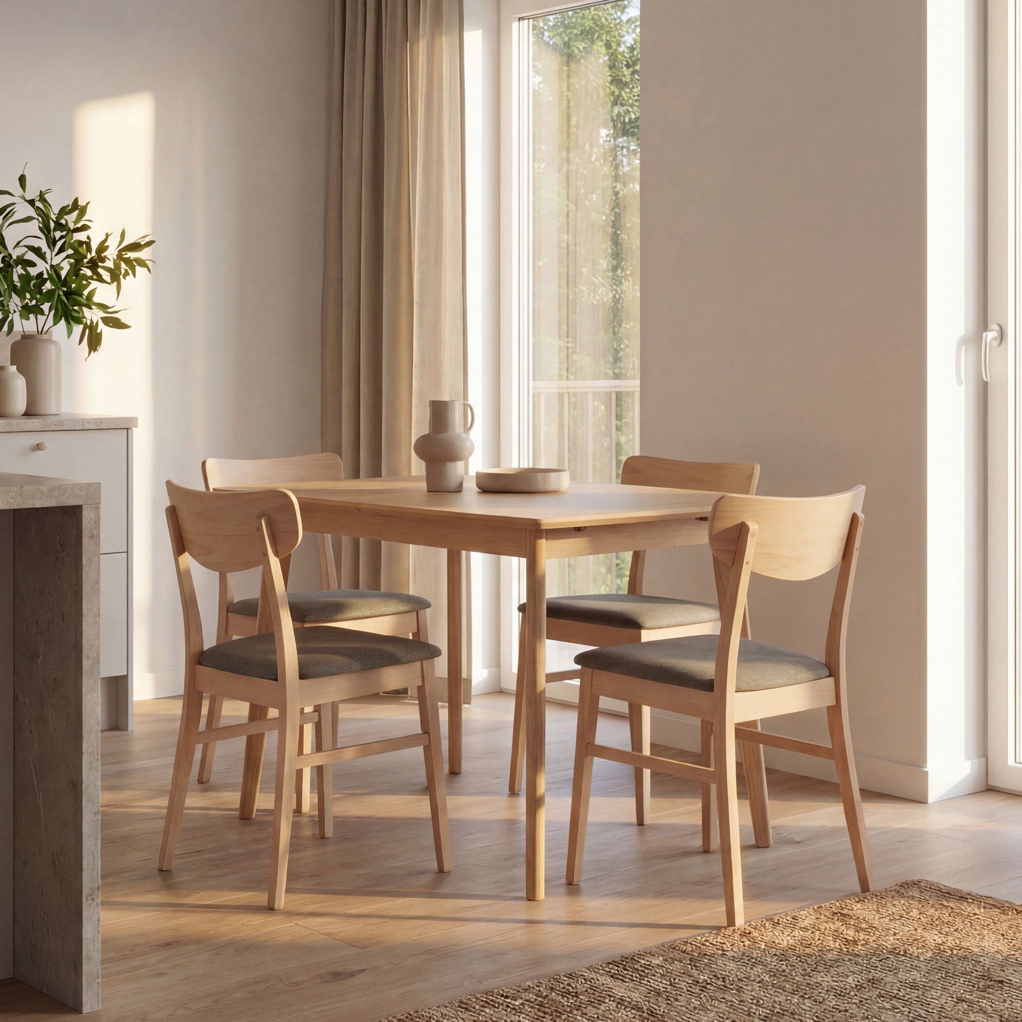 Veno 5 Piece Dining Set - W120, Light