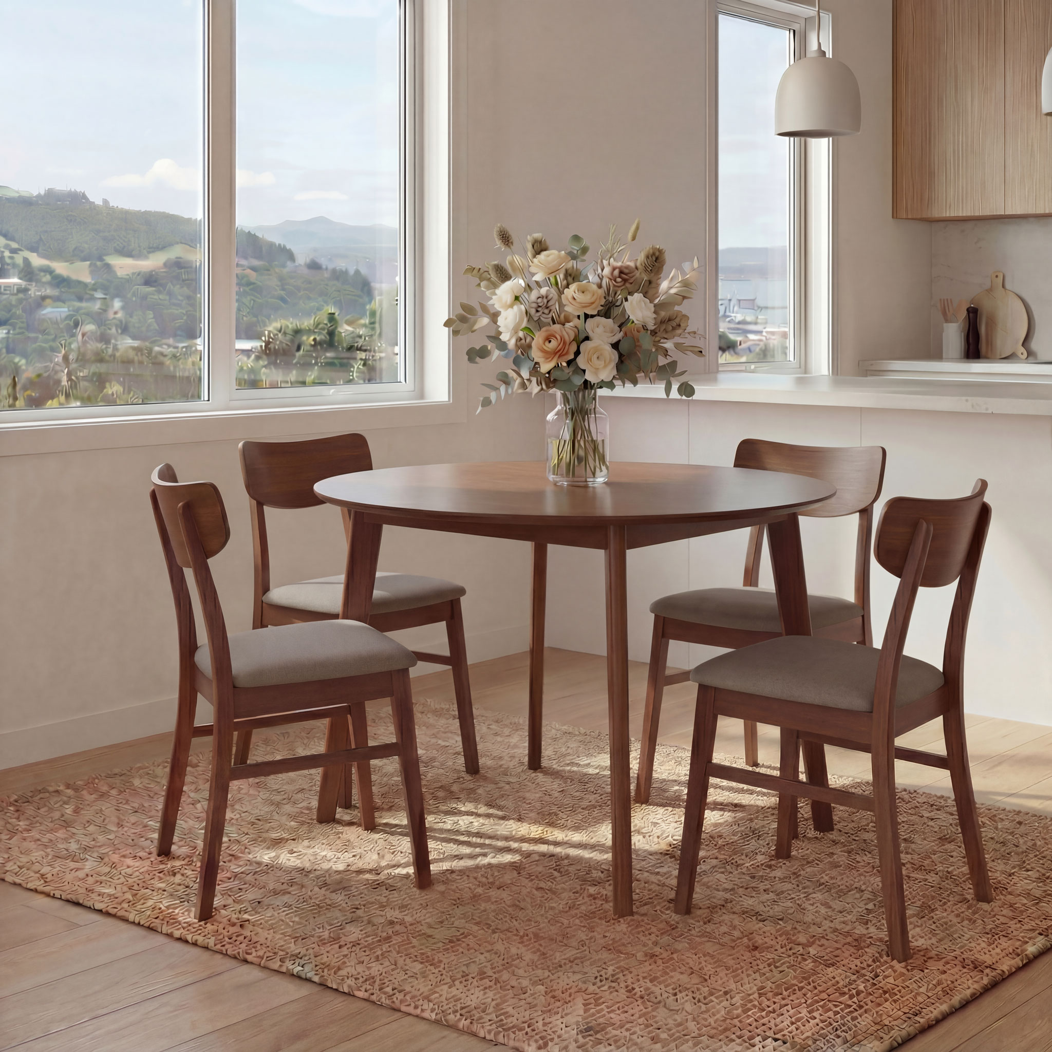 Veno 5 Piece Dining Set - W110, Walnut