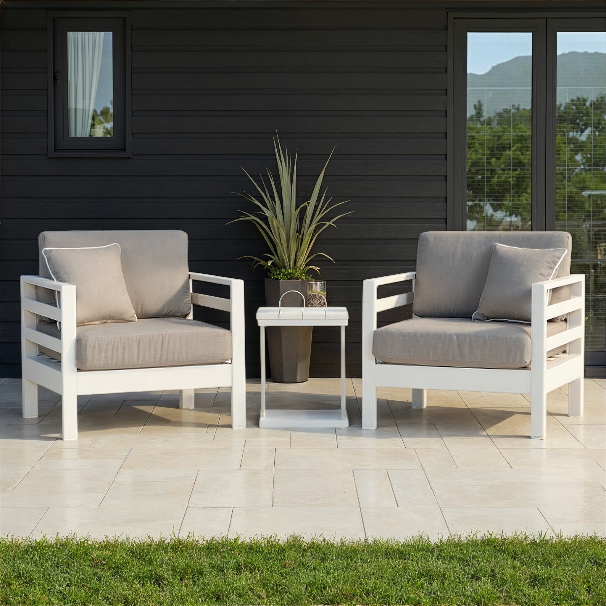 Venus 3 Piece Balcony Set, White