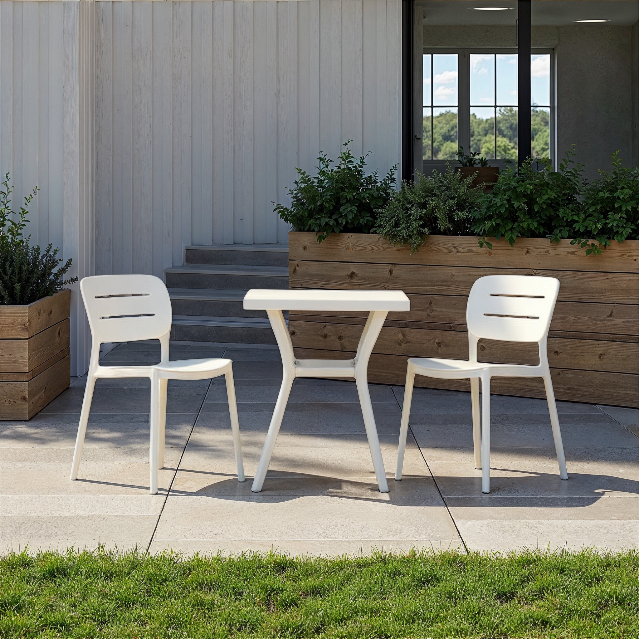 Venus 3 Piece Dining Set - W60, White