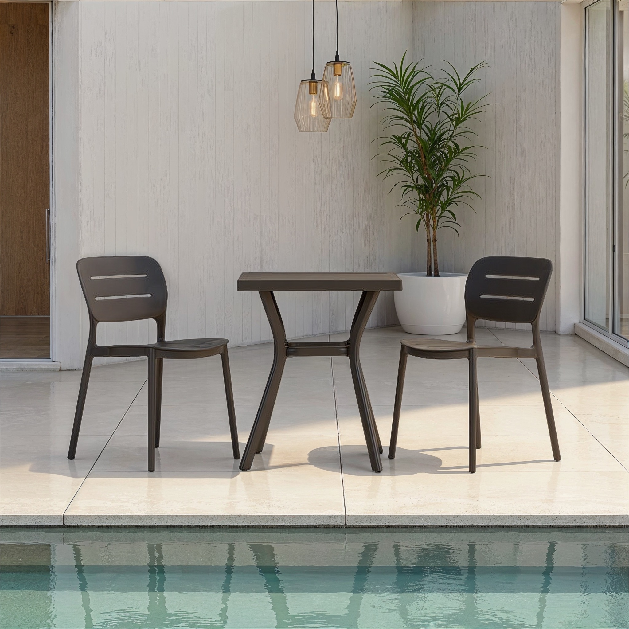 Venus 3 Piece Dining Set - W60, Gunmetal