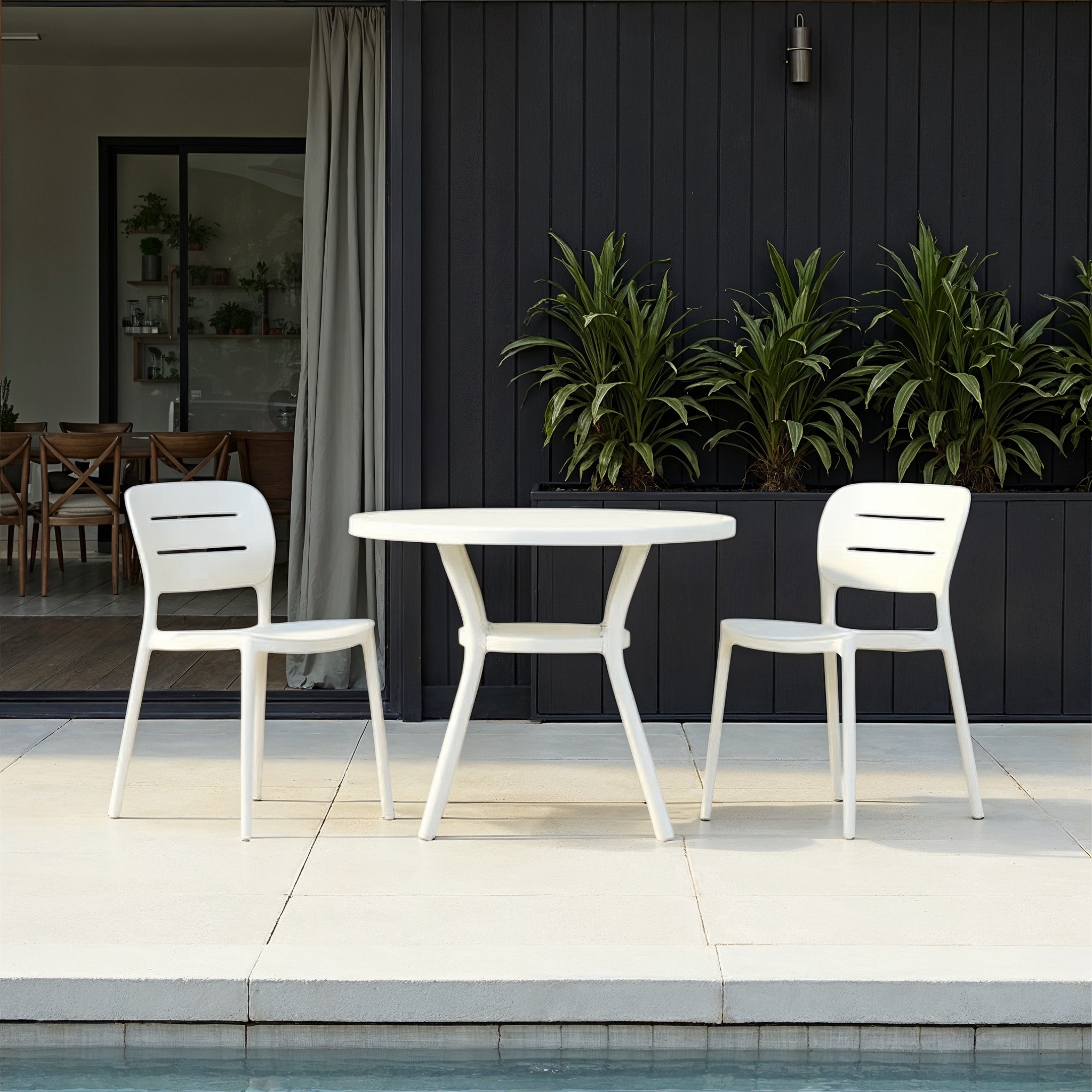 Venus 3 Piece Dining Set - W90, White