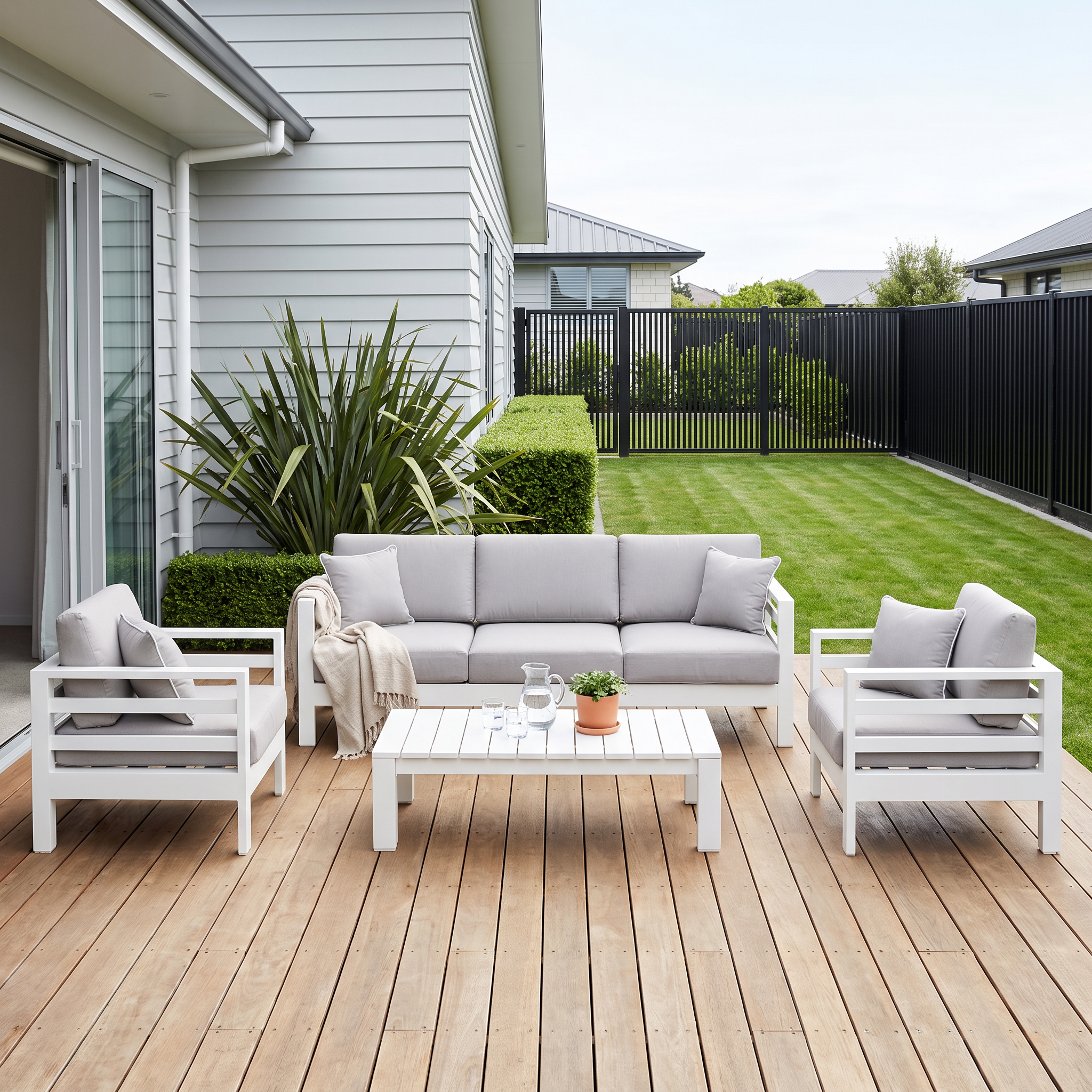 Venus 4 Piece Outdoor Lounge  Set With Coffee Table, White