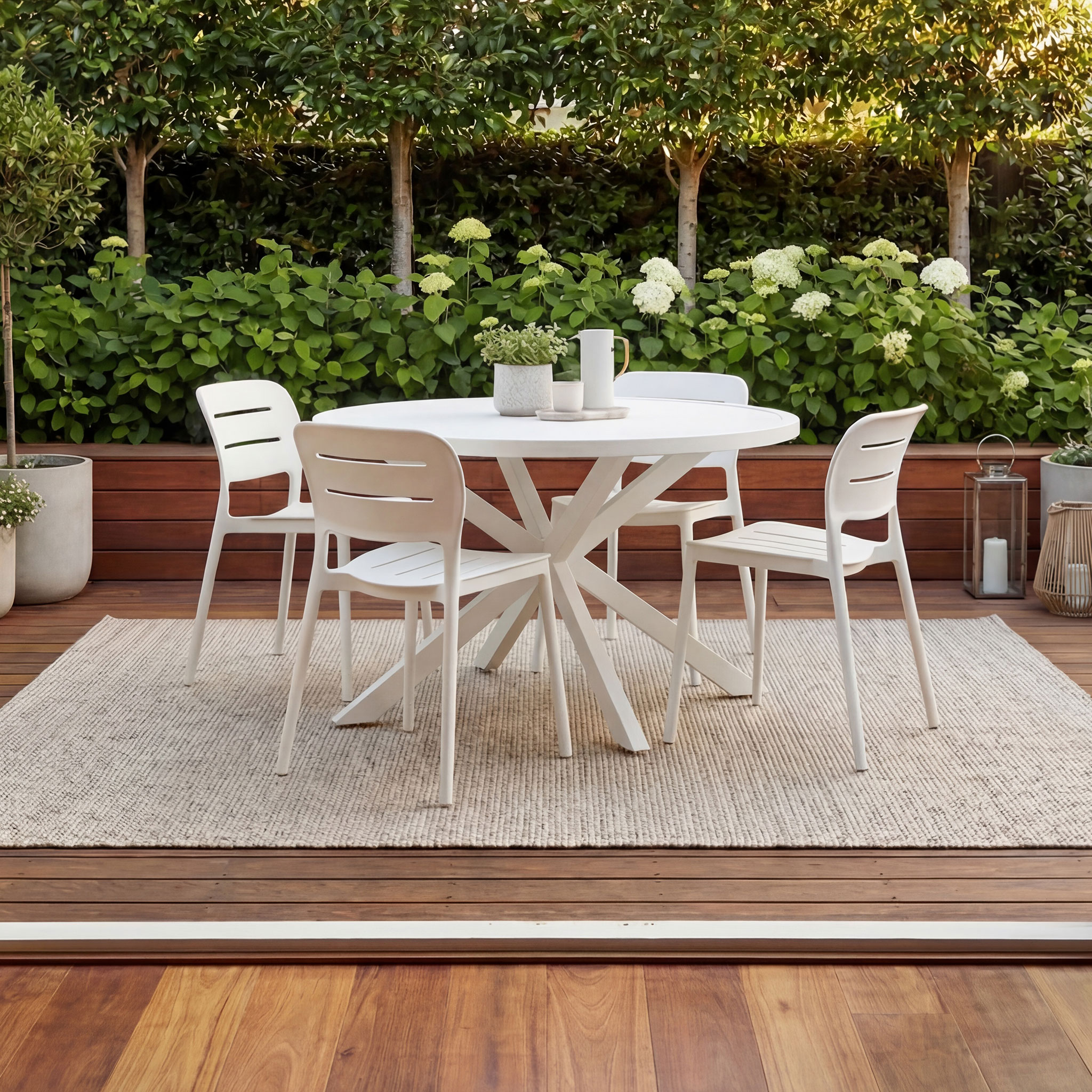 Venus & Avery 5 Piece Dining Set - W120, White