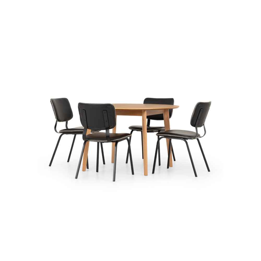 Vintage & Norsk 5 Piece Dining Set with Vintage School Chair- W120