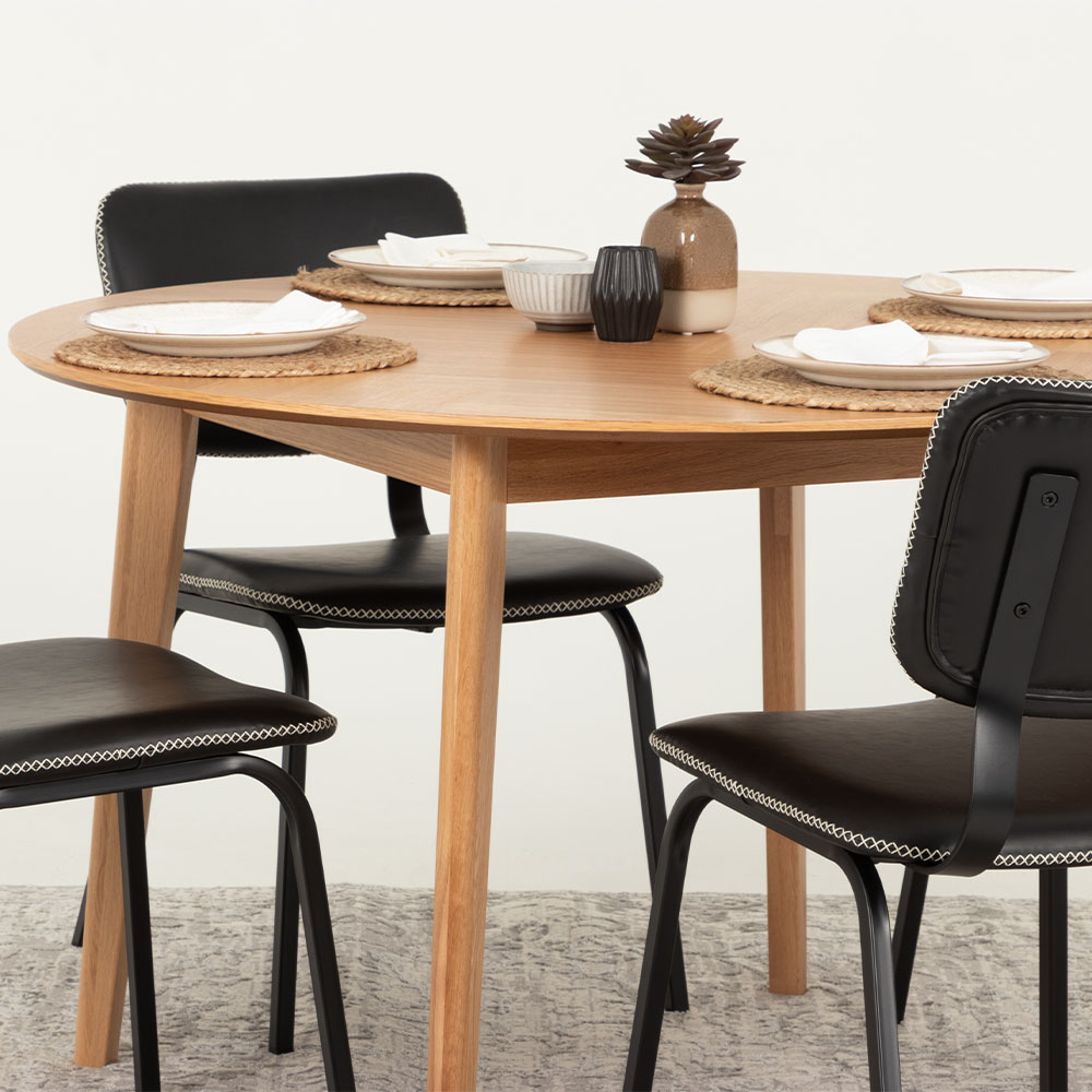 Vintage & Norsk 5 Piece Dining Set with Vintage School Chair- W120