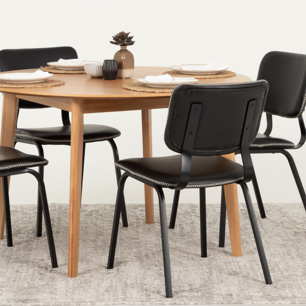 Vintage & Norsk 5 Piece Dining Set with Vintage School Chair- W120