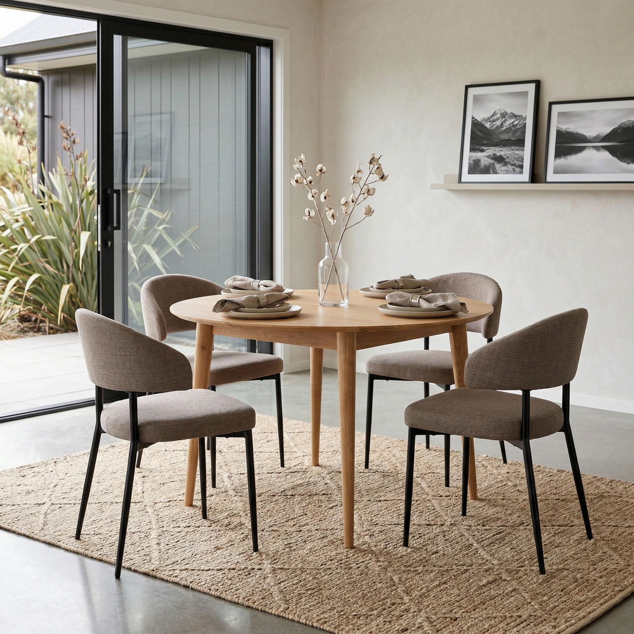 Nordic & Whitly 5 Piece Dining Set - W110, Grey