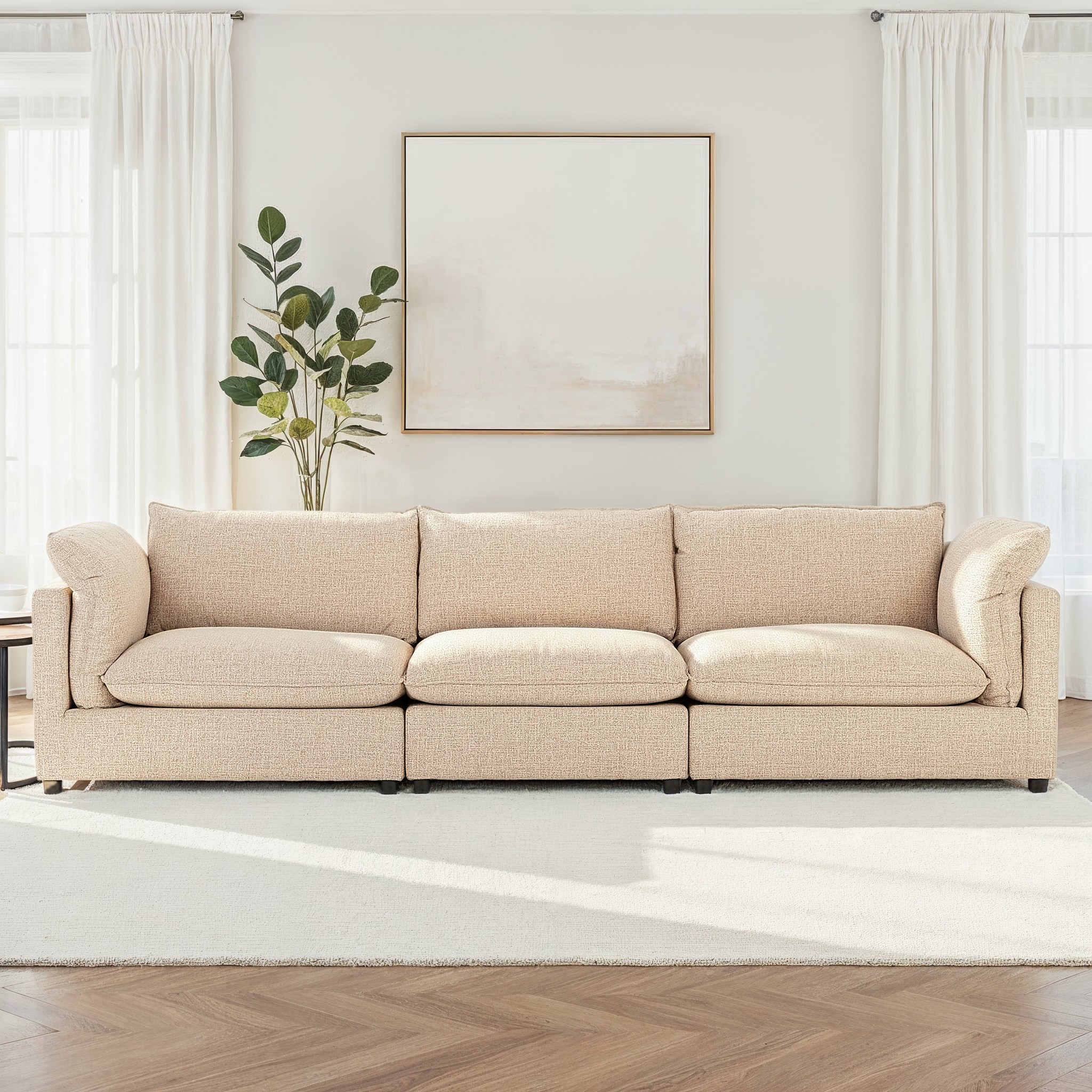 Zoey 3 Seater Modular Sofa, Brown