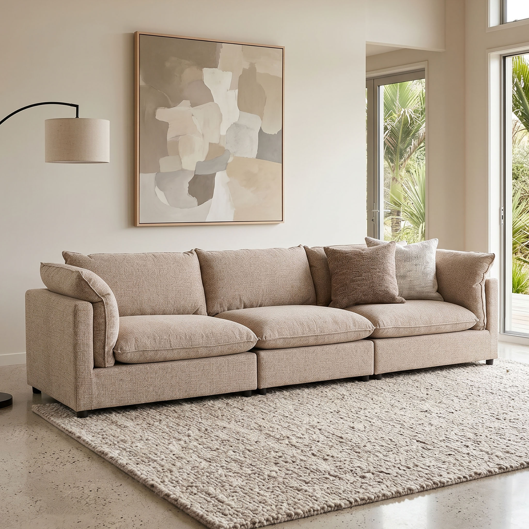 Zoey 3 Seater Modular Sofa, Brown