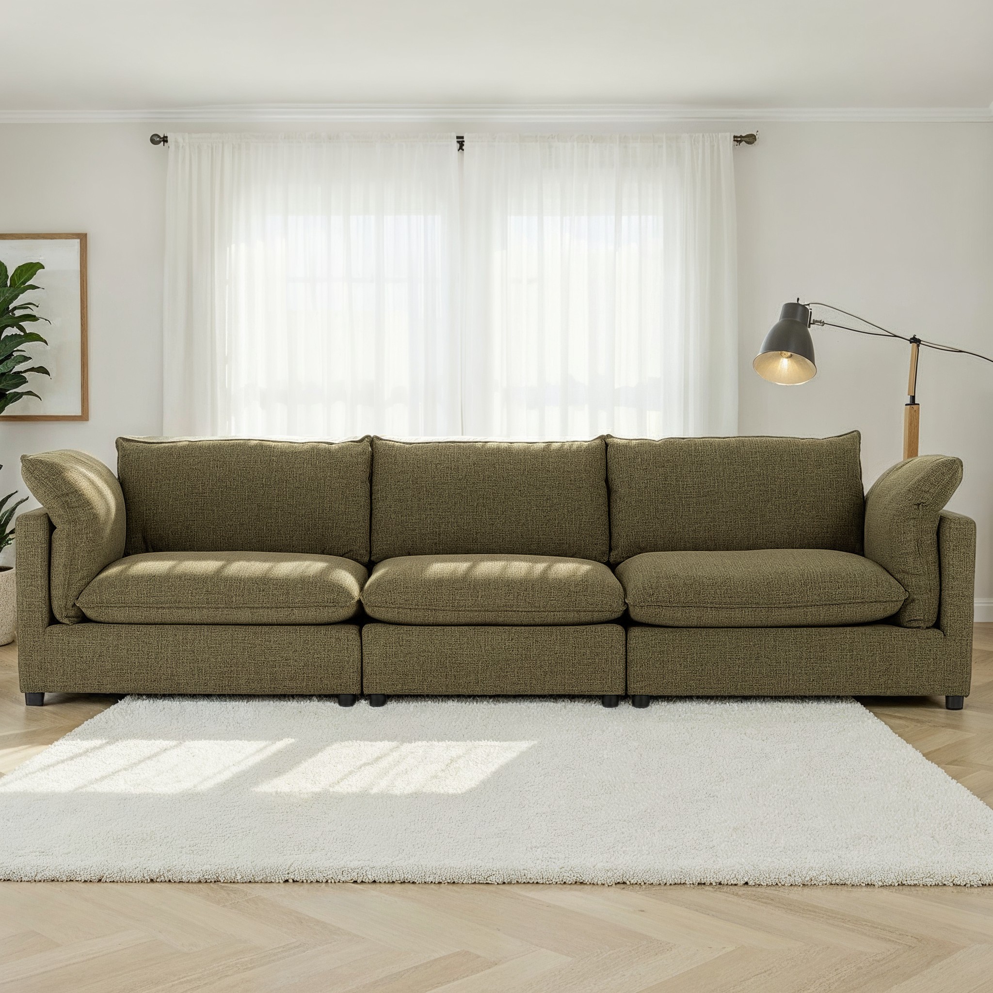 Zoey 3 Seater Modular Sofa, Green