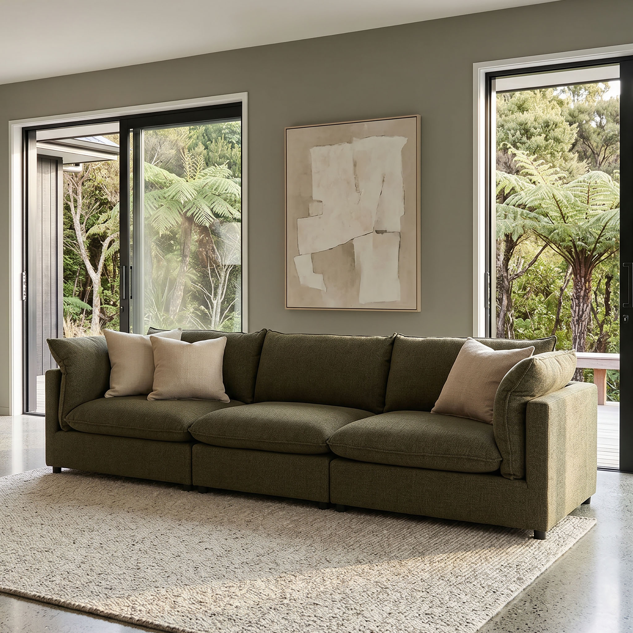 Zoey 3 Seater Modular Sofa, Green