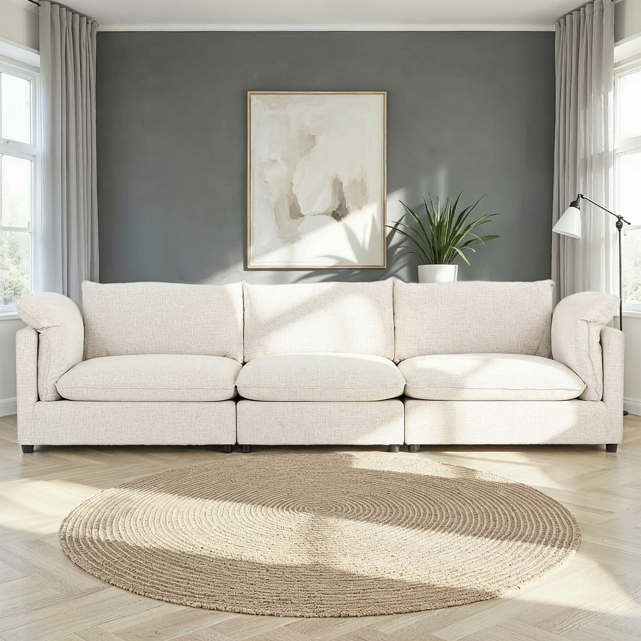 Zoey 3 Seater Modular Sofa, Natural