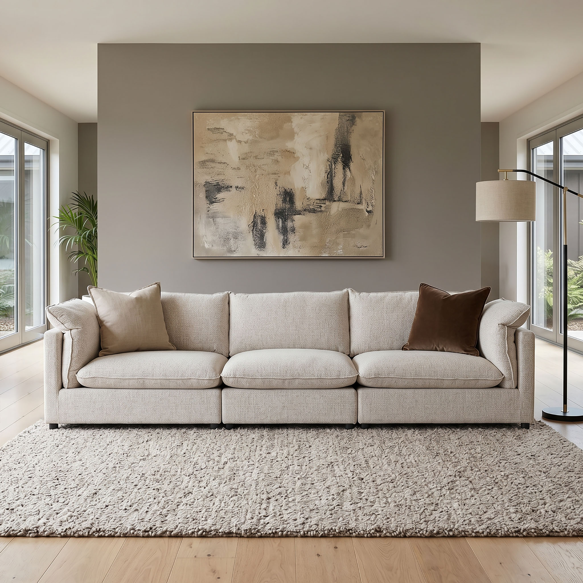 Zoey 3 Seater Modular Sofa, Natural