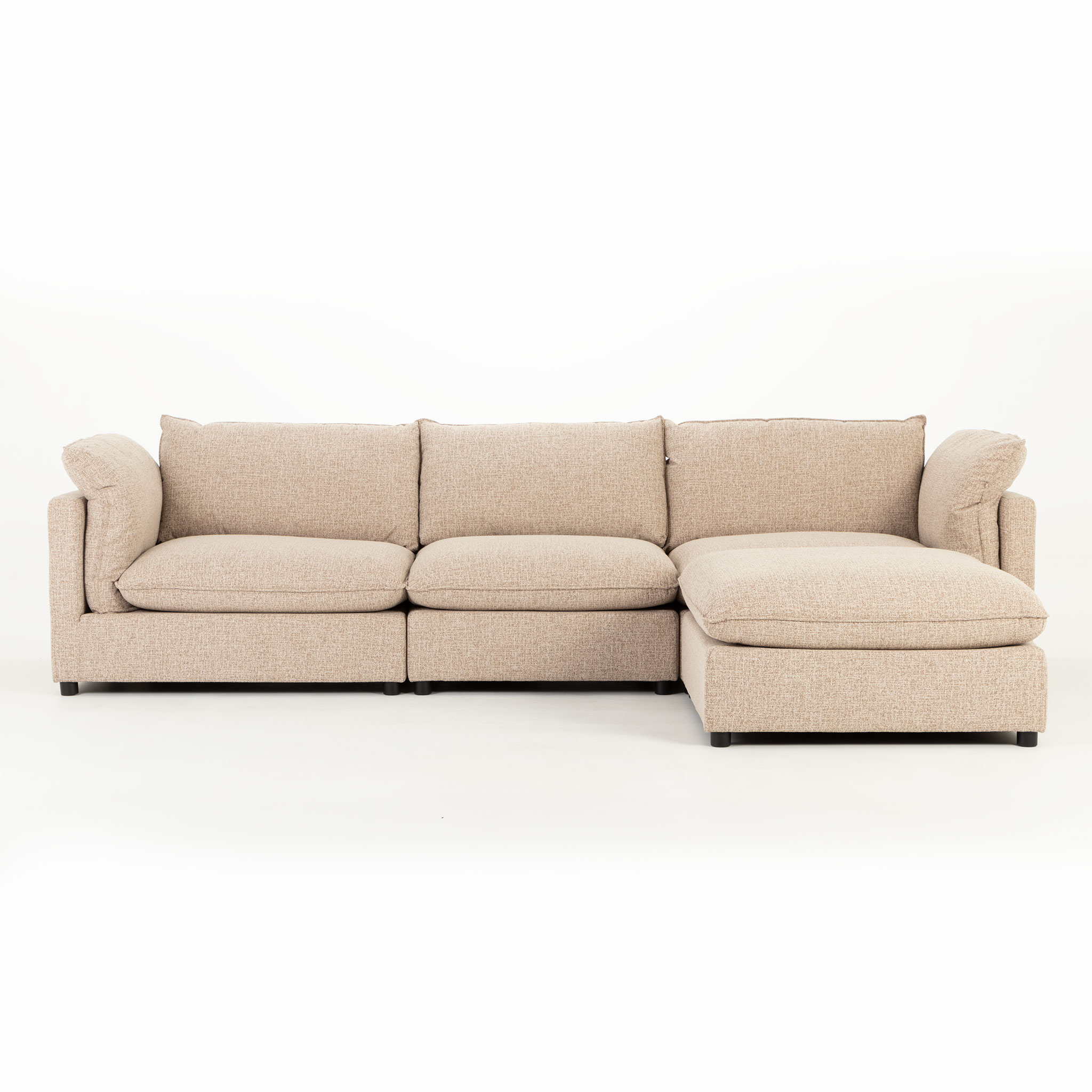 Zoey 3 Seater Modular Chaise Sofa, Brown