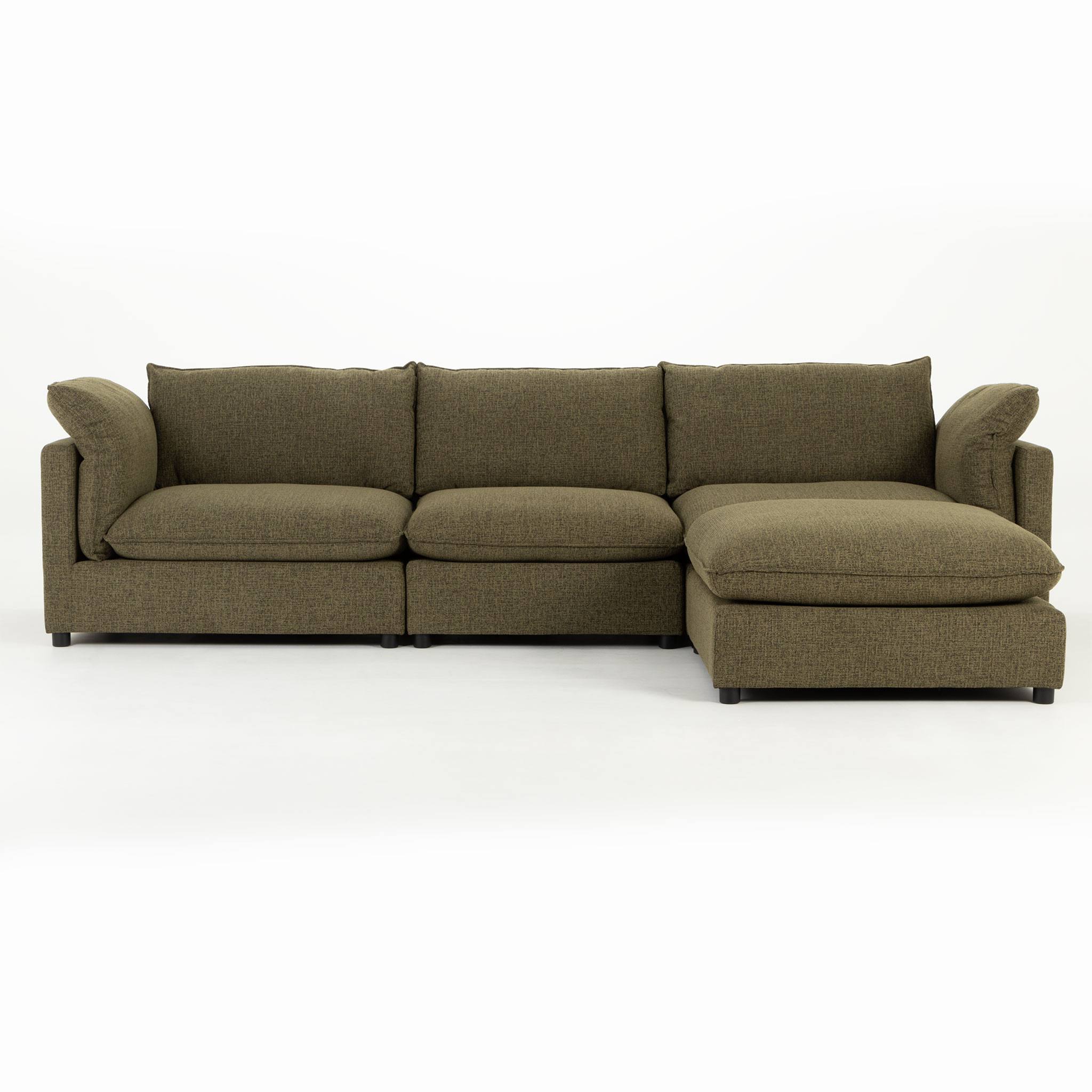 Zoey 3 Seater Modular Chaise Sofa, Green