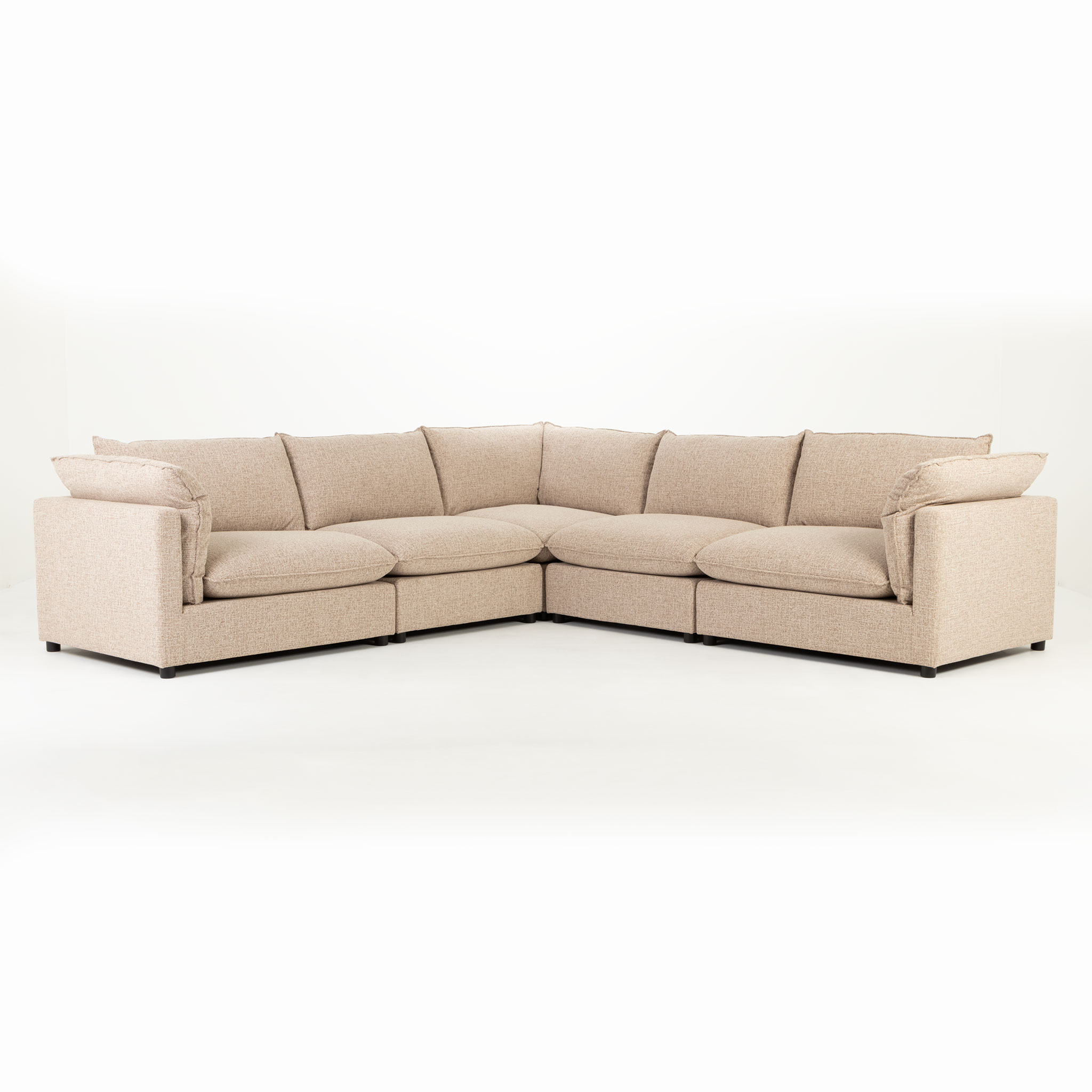 Zoey 5 Seater Corner Modular Sofa, Brown