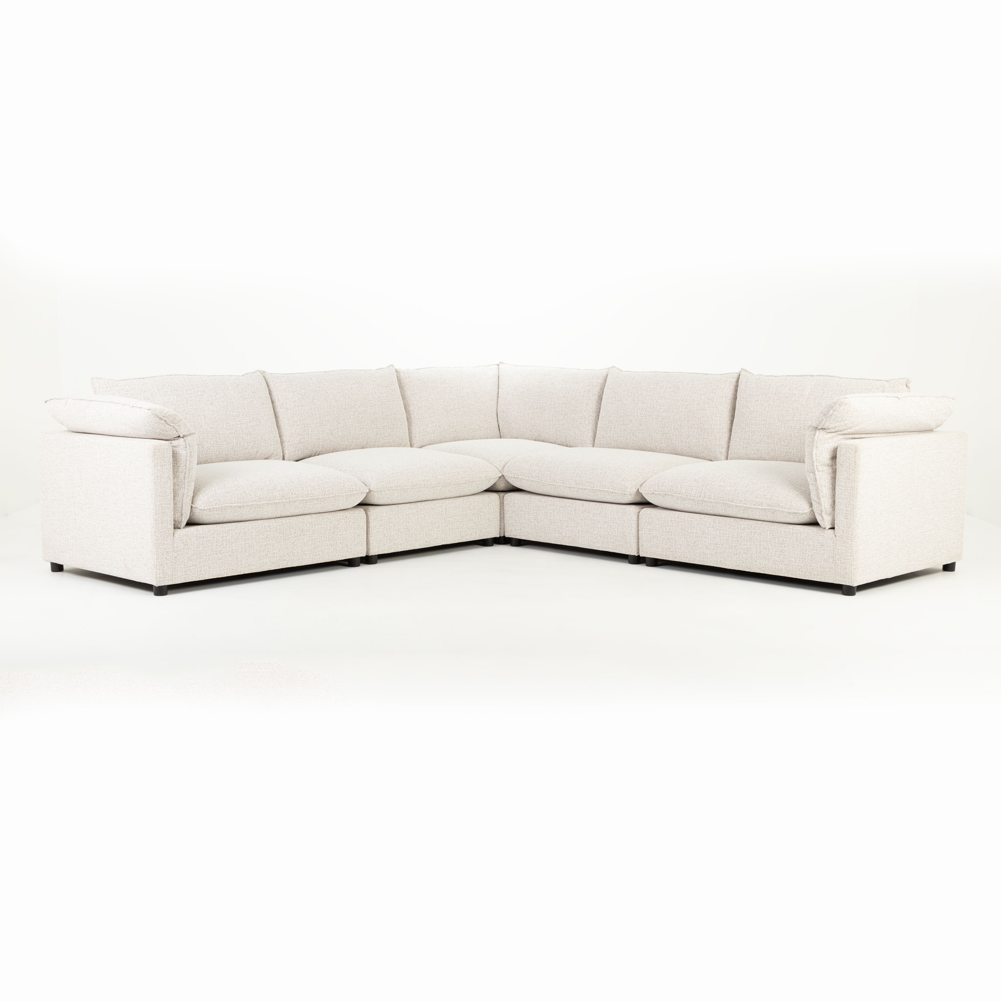 Zoey 5 Seater Corner Modular Sofa, Natural