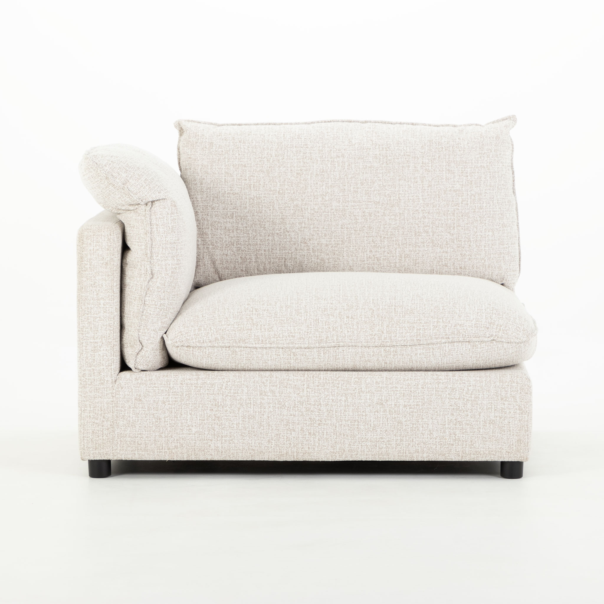 Zoey 4 Seater Corner Modular Chaise Sofa Right Hand Facing, Natural