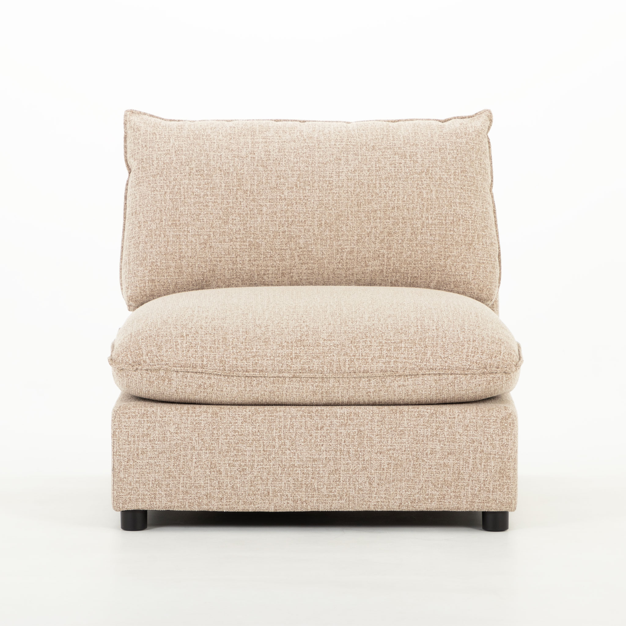 Zoey 5 Seater Corner Modular Sofa With Ottoman, Brown