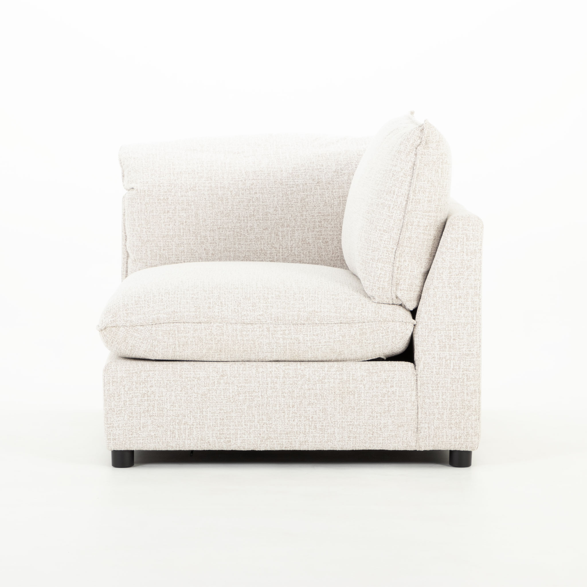 Zoey 5 Seater Corner Modular Sofa With Ottoman, Natural