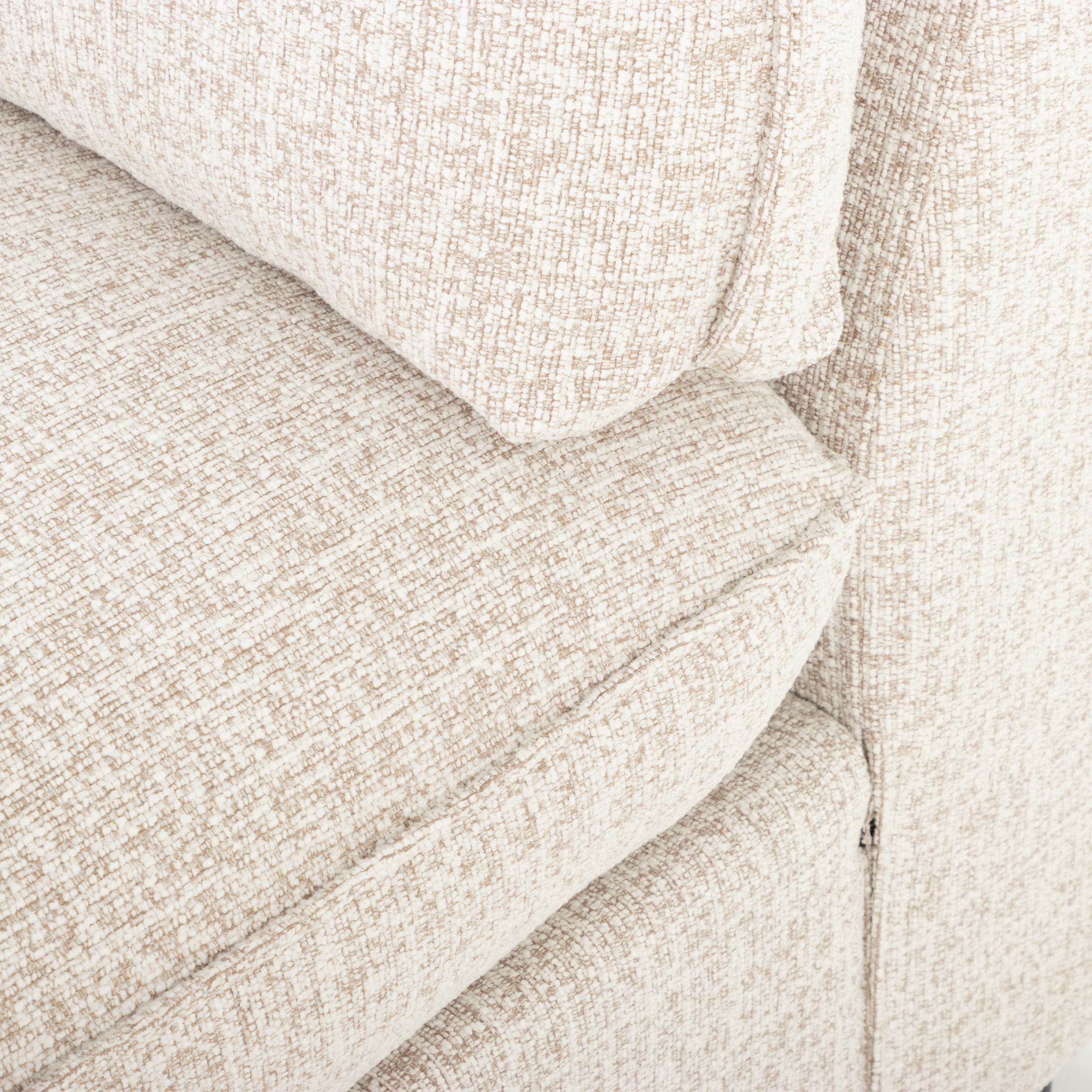 Zoey 5 Seater Corner Modular Sofa With Ottoman, Natural