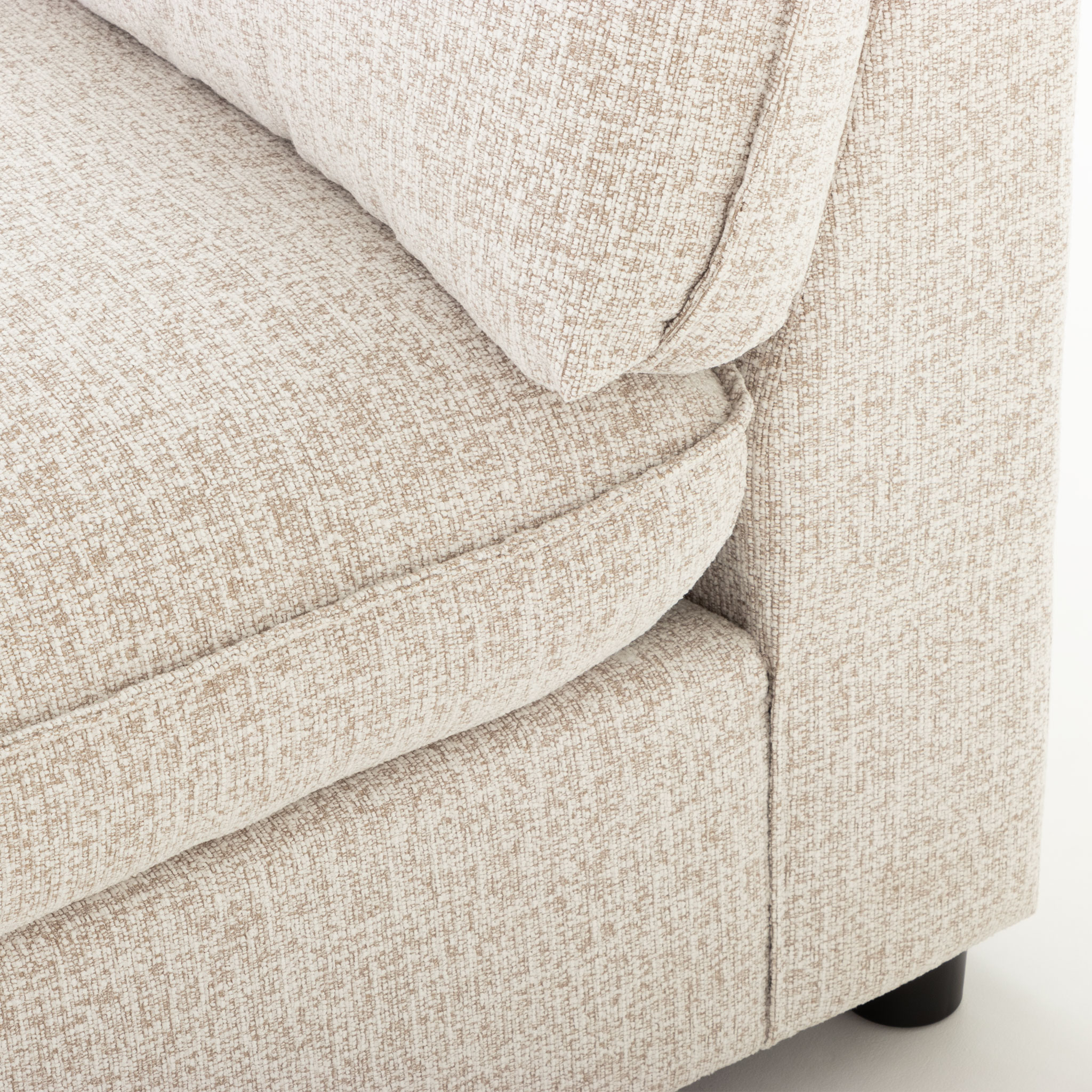 Zoey 5 Seater Corner Modular Sofa With Ottoman, Natural