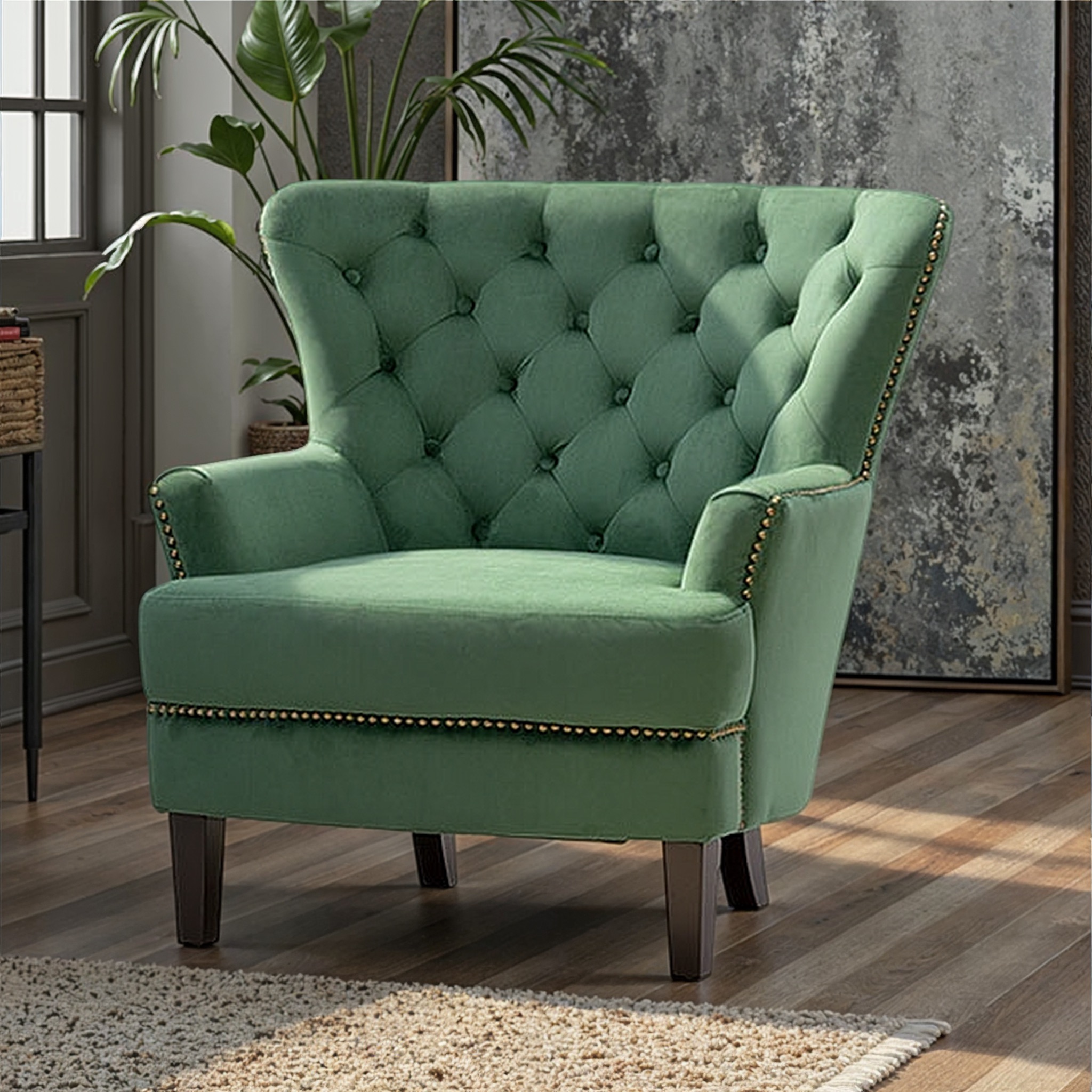 Elyse Velvet Chair, Forest