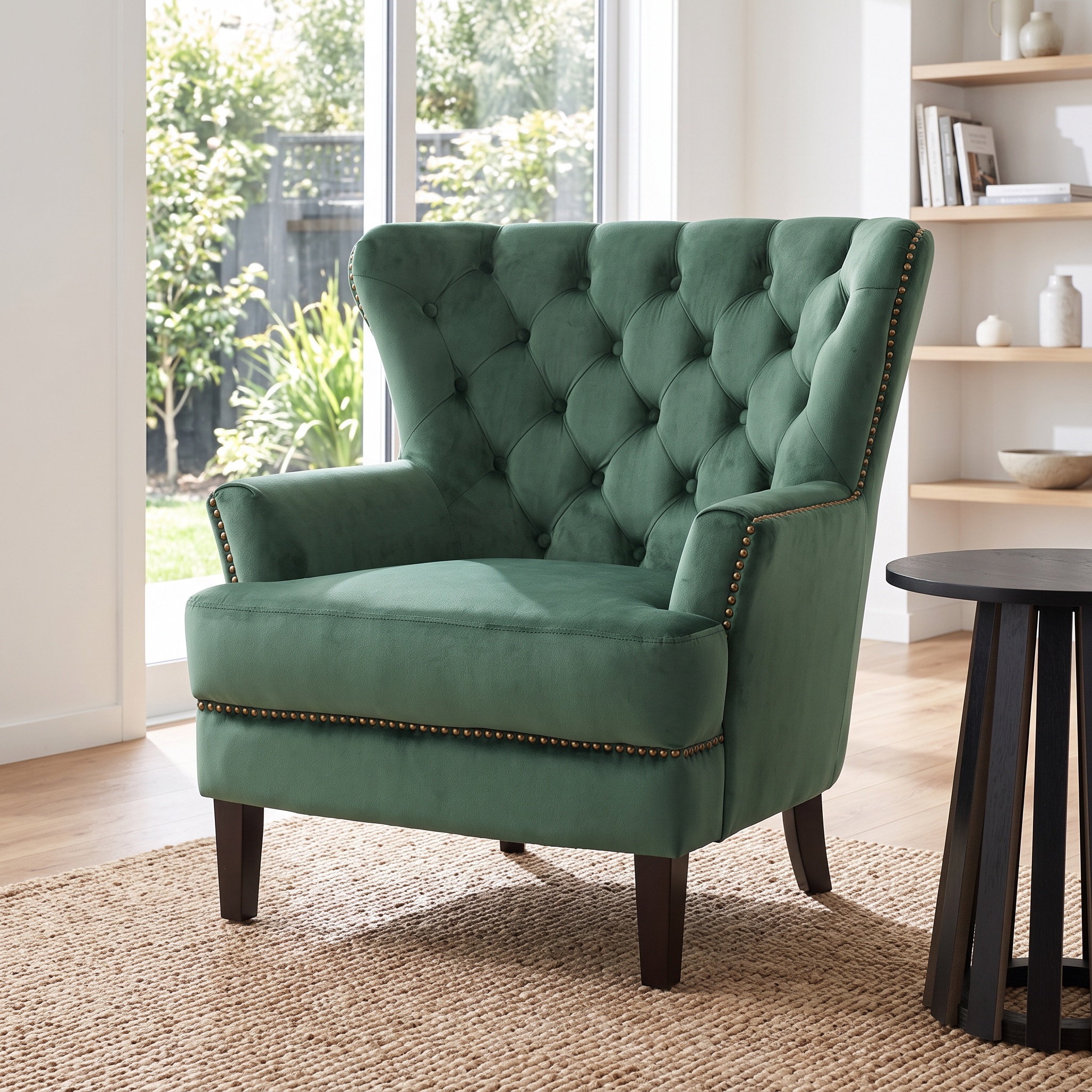 Elyse Velvet Chair, Forest