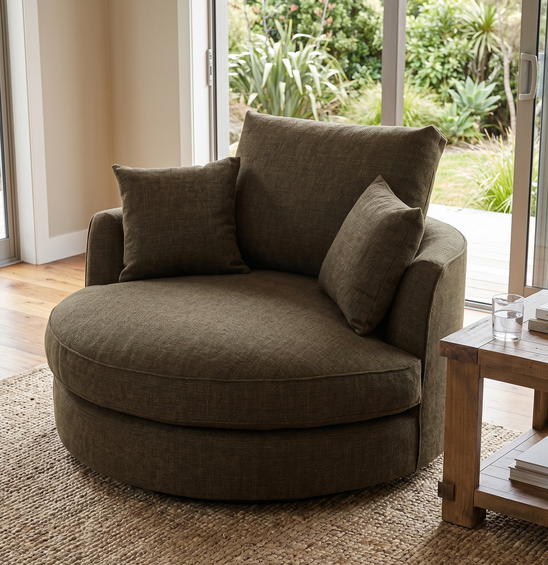 Hampshire Swivel Chair, Olive Green