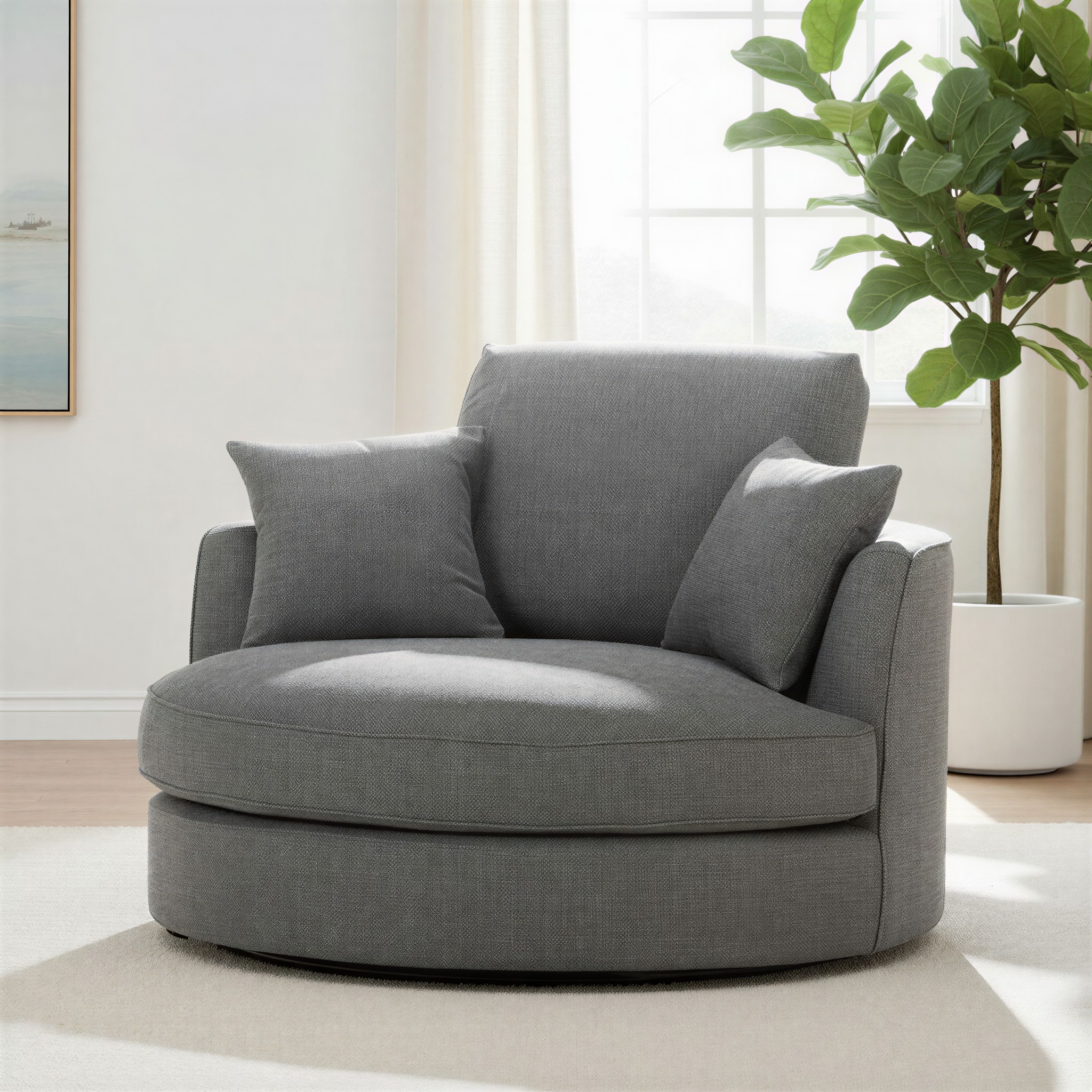Hampshire Swivel Chair, Dark Grey