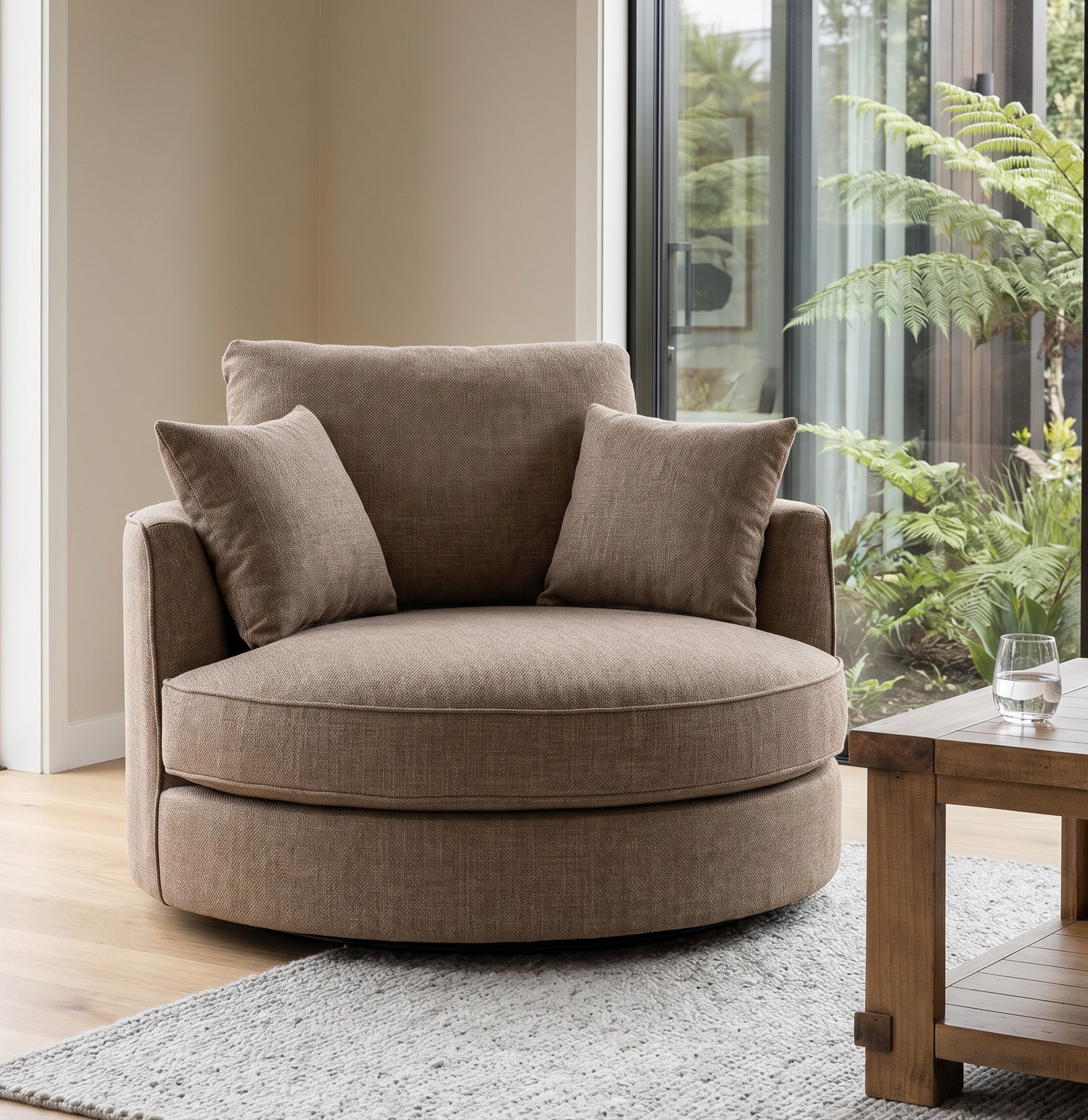 Hampshire Swivel Chair, Taupe