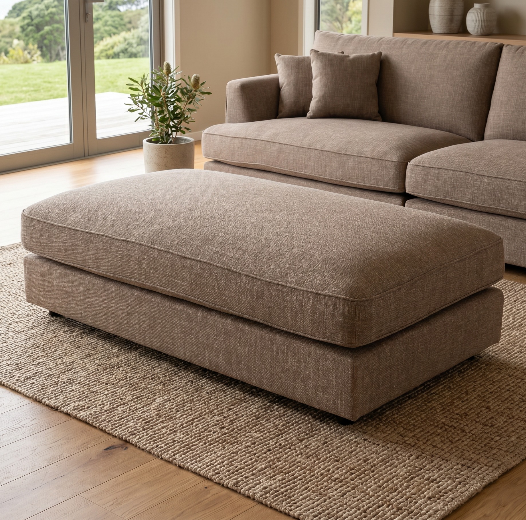 Hampshire Oversized Ottoman, Taupe