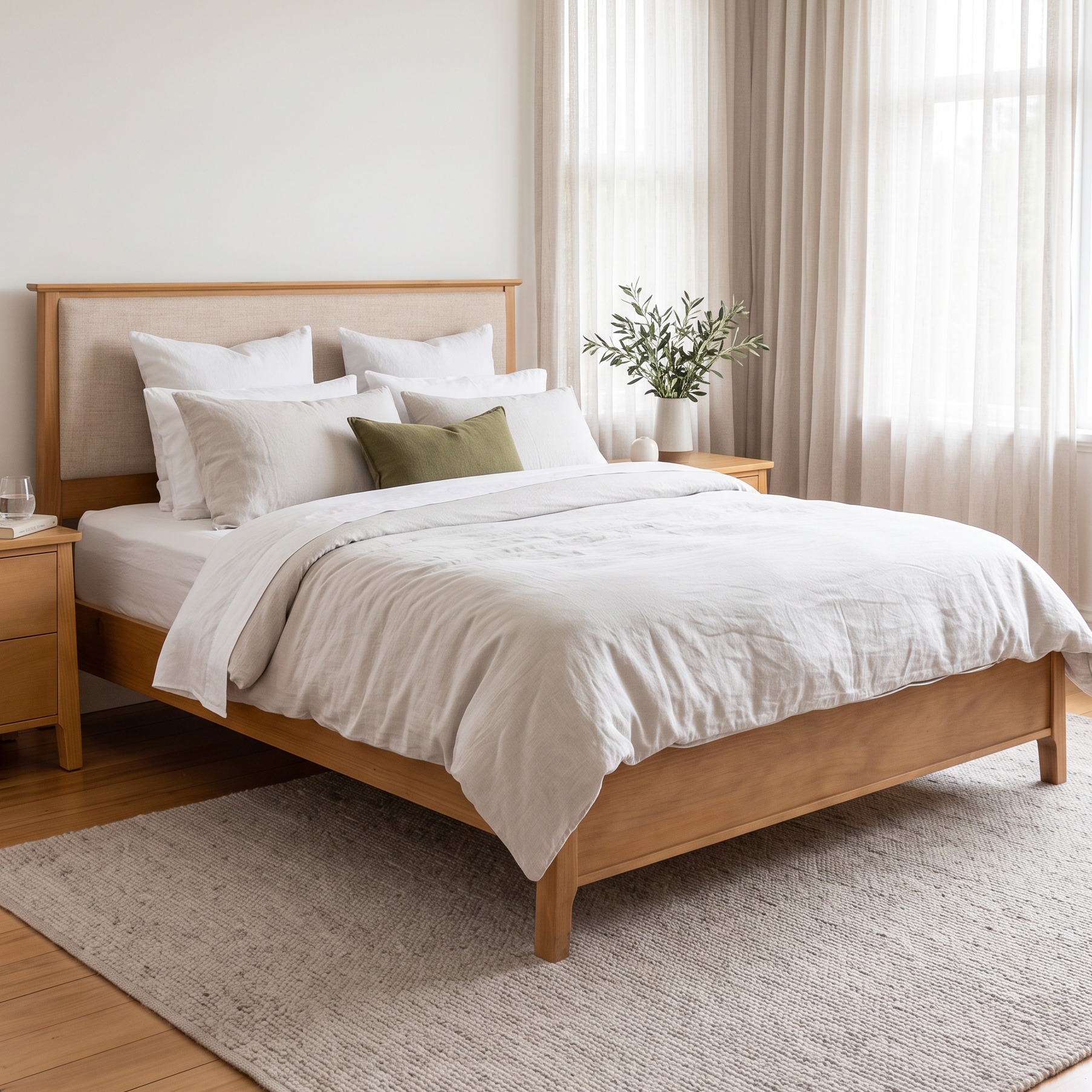 Emery Queen Bed Frame, Light