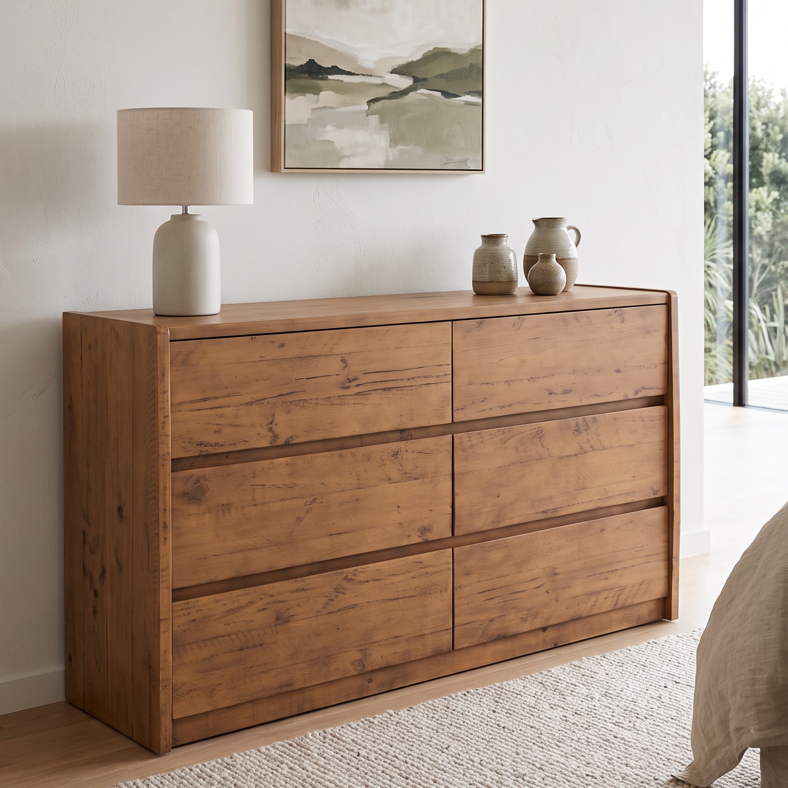 Ashby 6 Drawer Lowboy, Rustic Brown