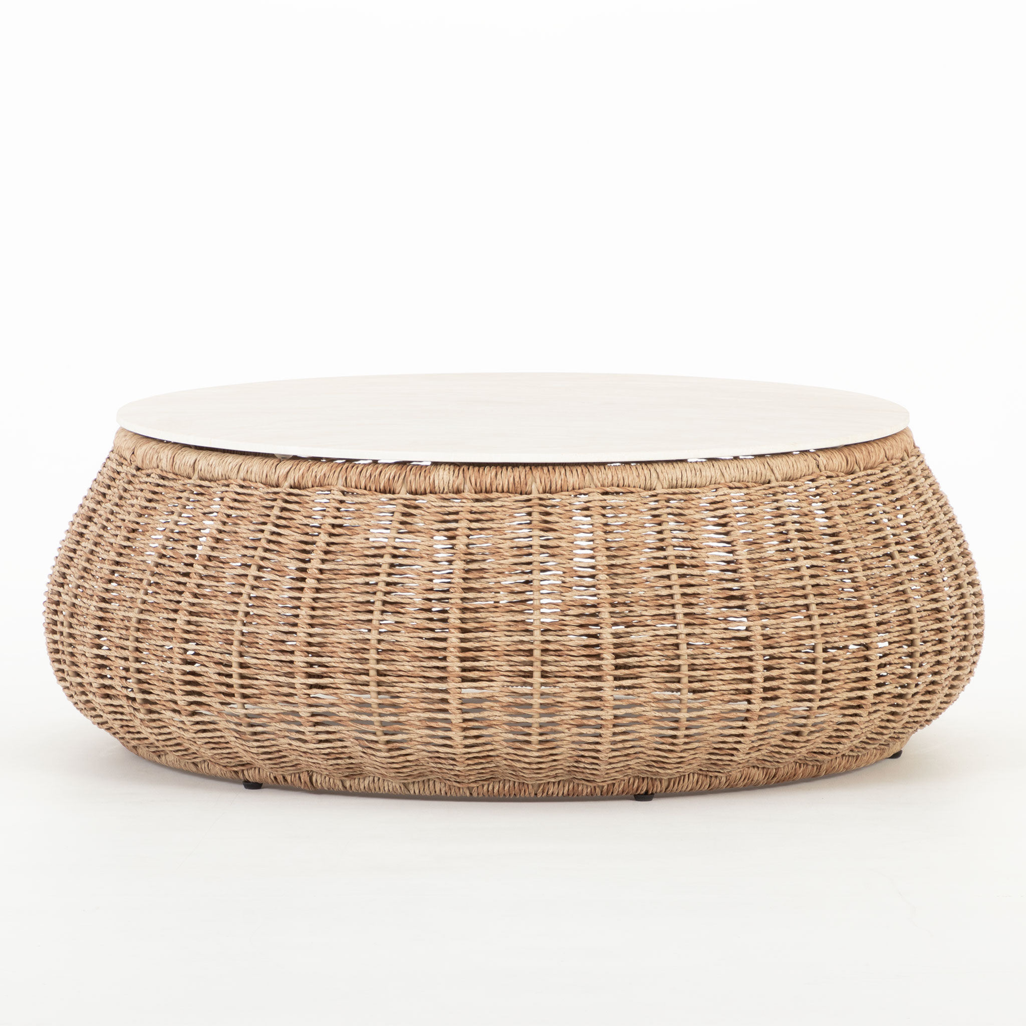 Tangier Outdoor Round Coffee Table, Natural