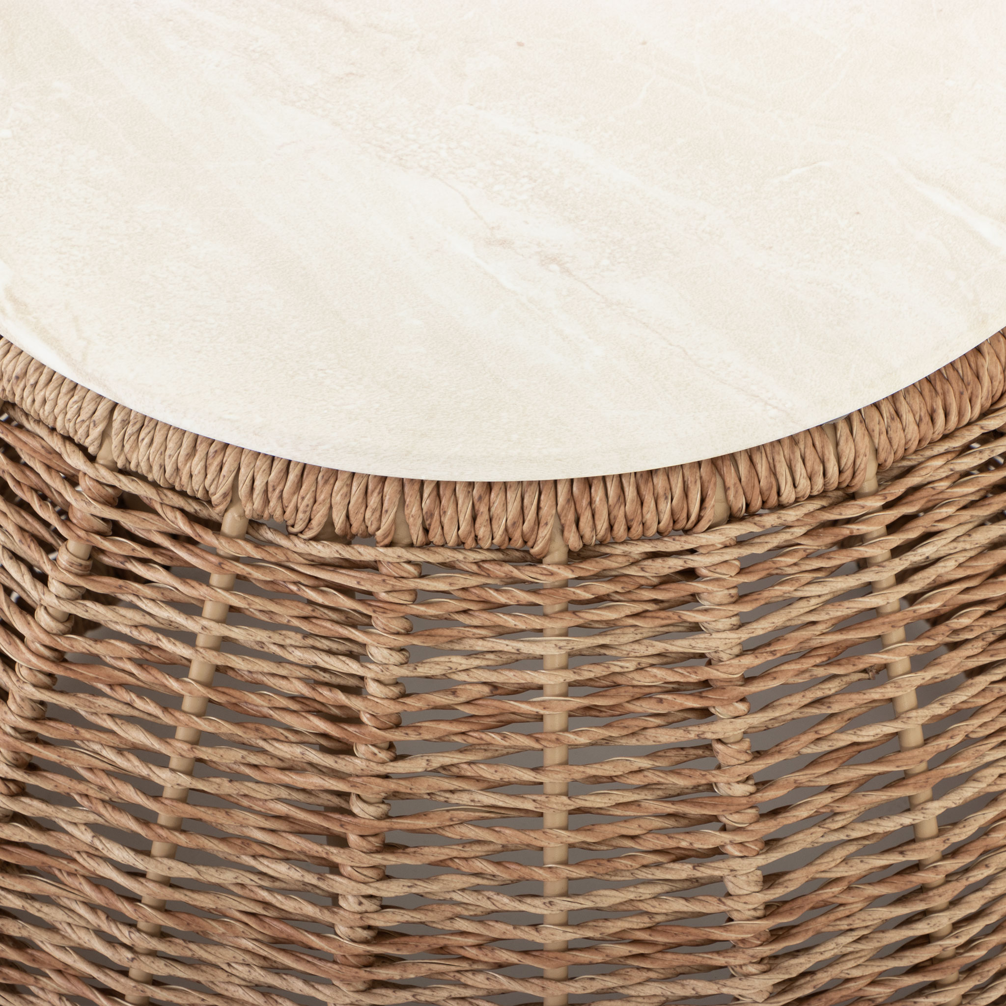 Tangier Outdoor Round Side Table, Natural