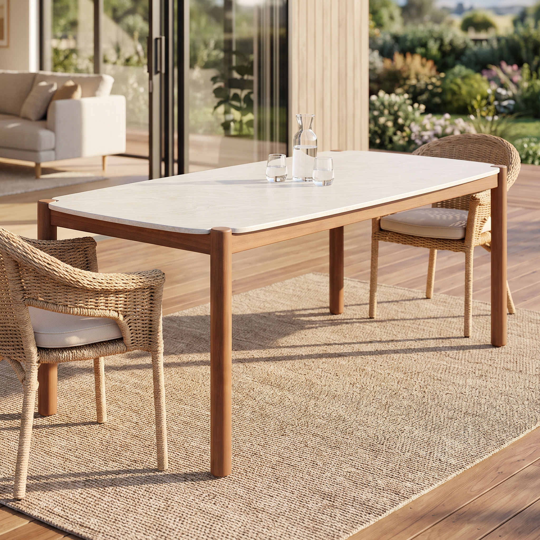 Felix Outdoor Dining Table - W180, Walnut Brown