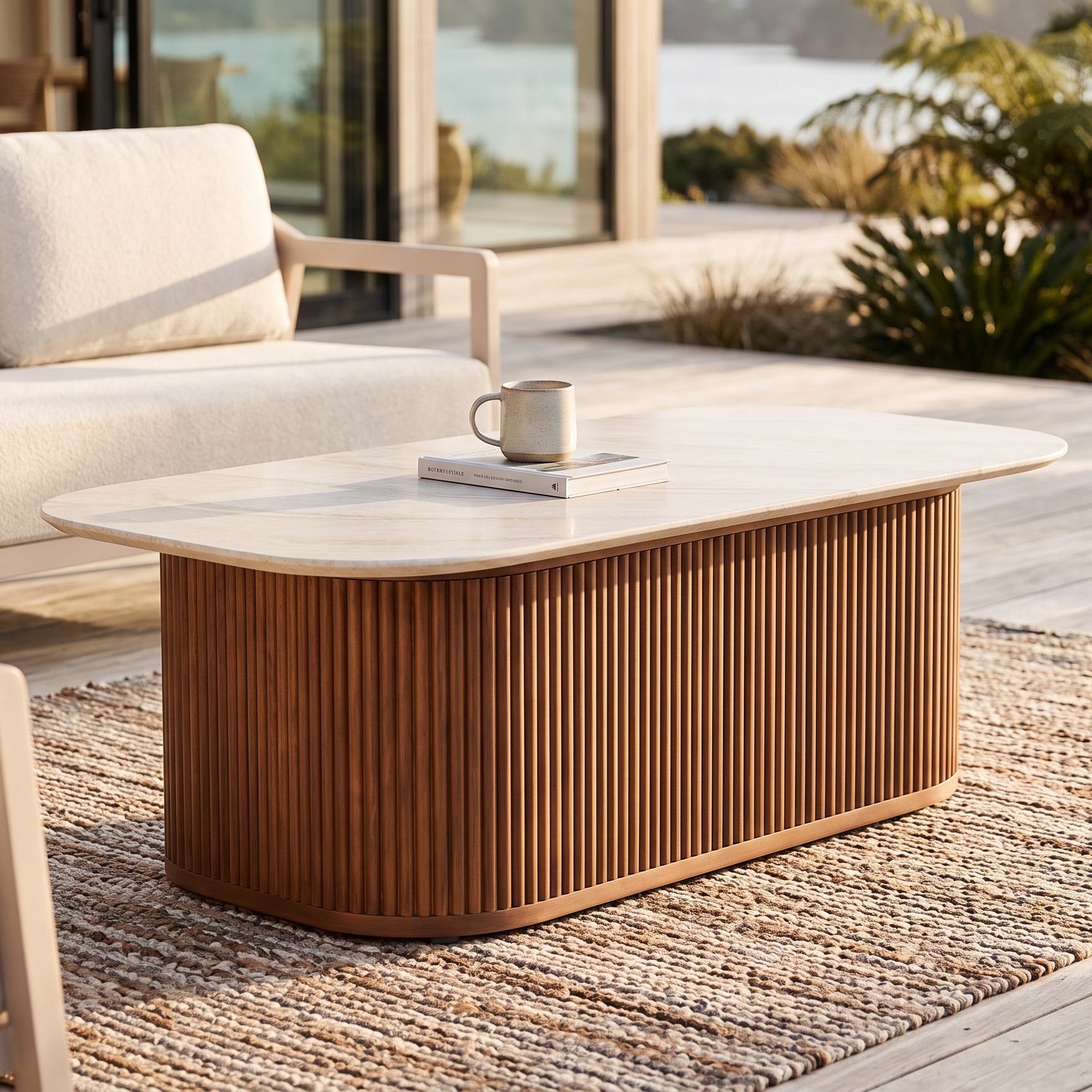 Azlea Outdoor Coffee Table - W120, Walnut Brown