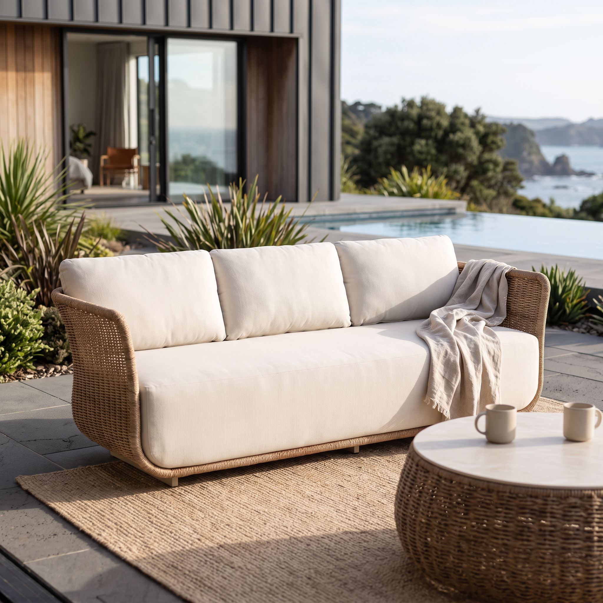 Tangier Outdoor 3 Seater, Natural