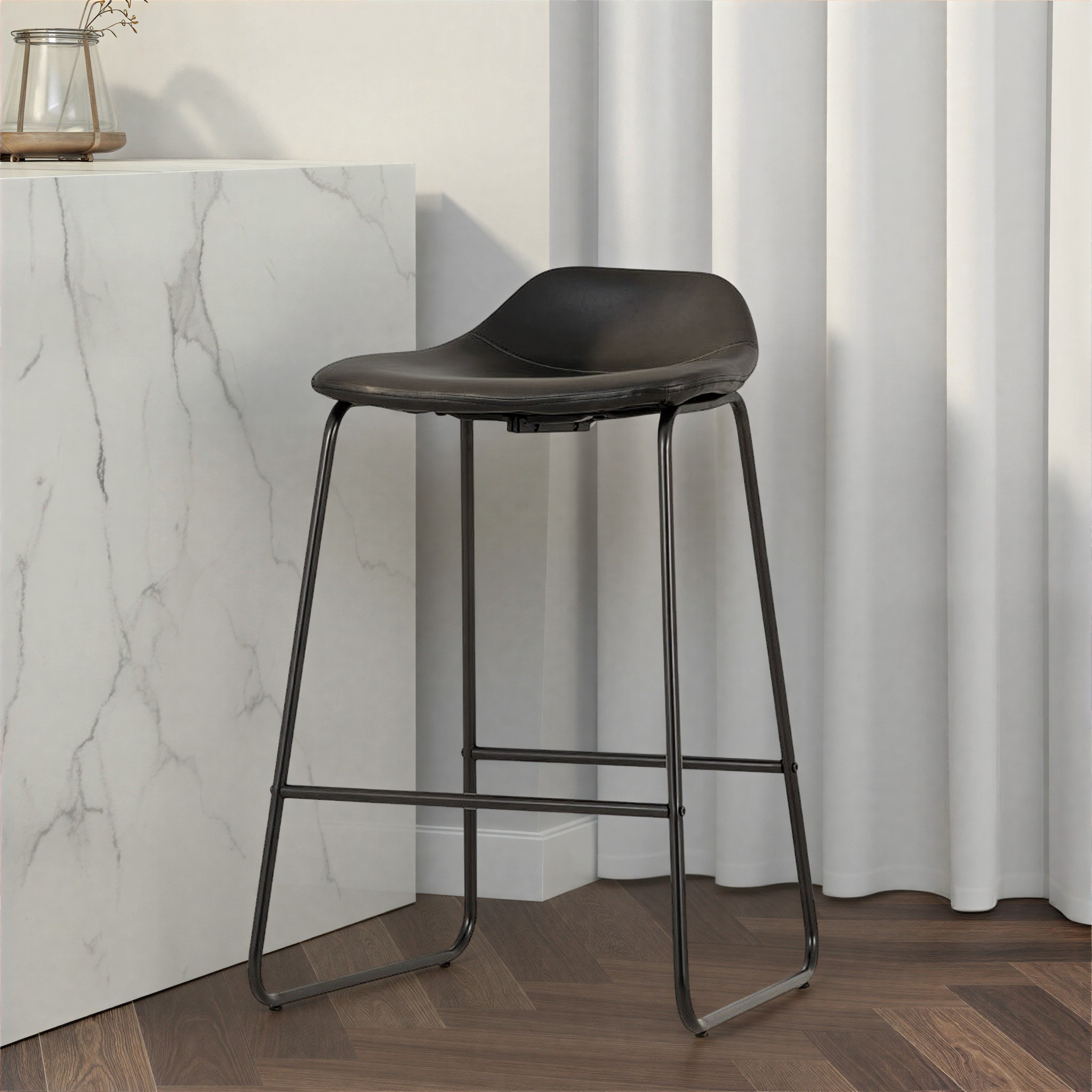 Vintage Tractor Seat Barstool, Black